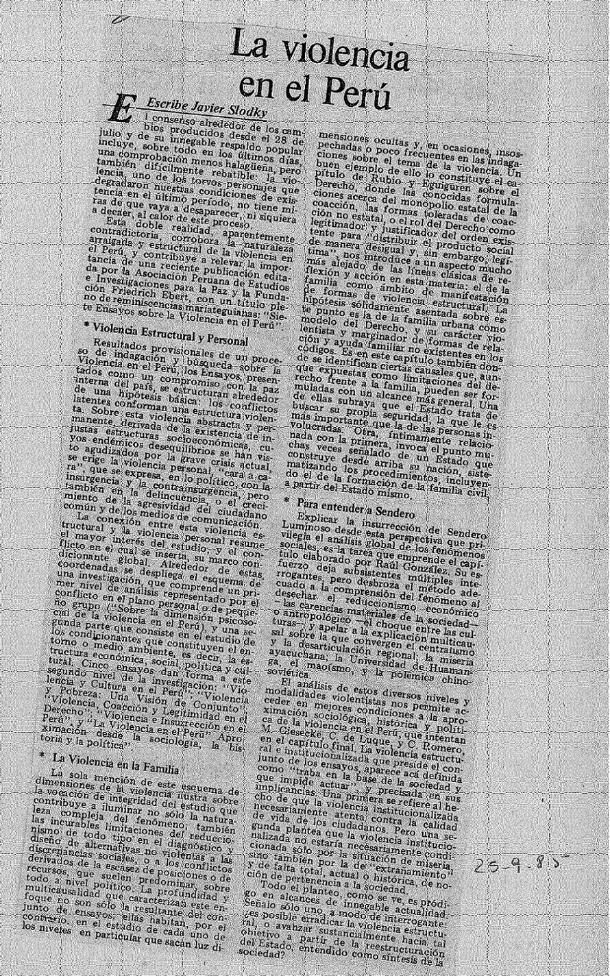 La violencia en el Perú