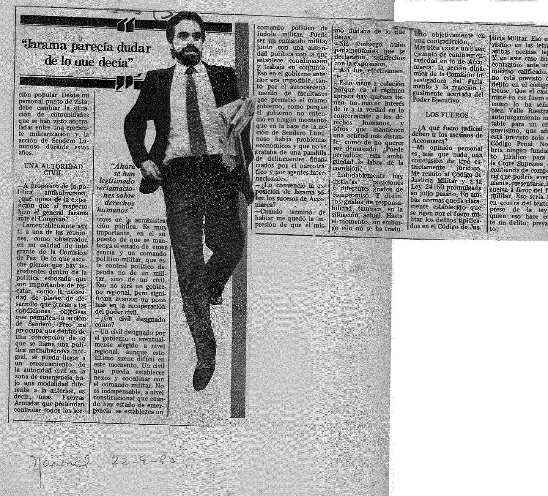 “Un civil debe dirigir la zona de emergencia”