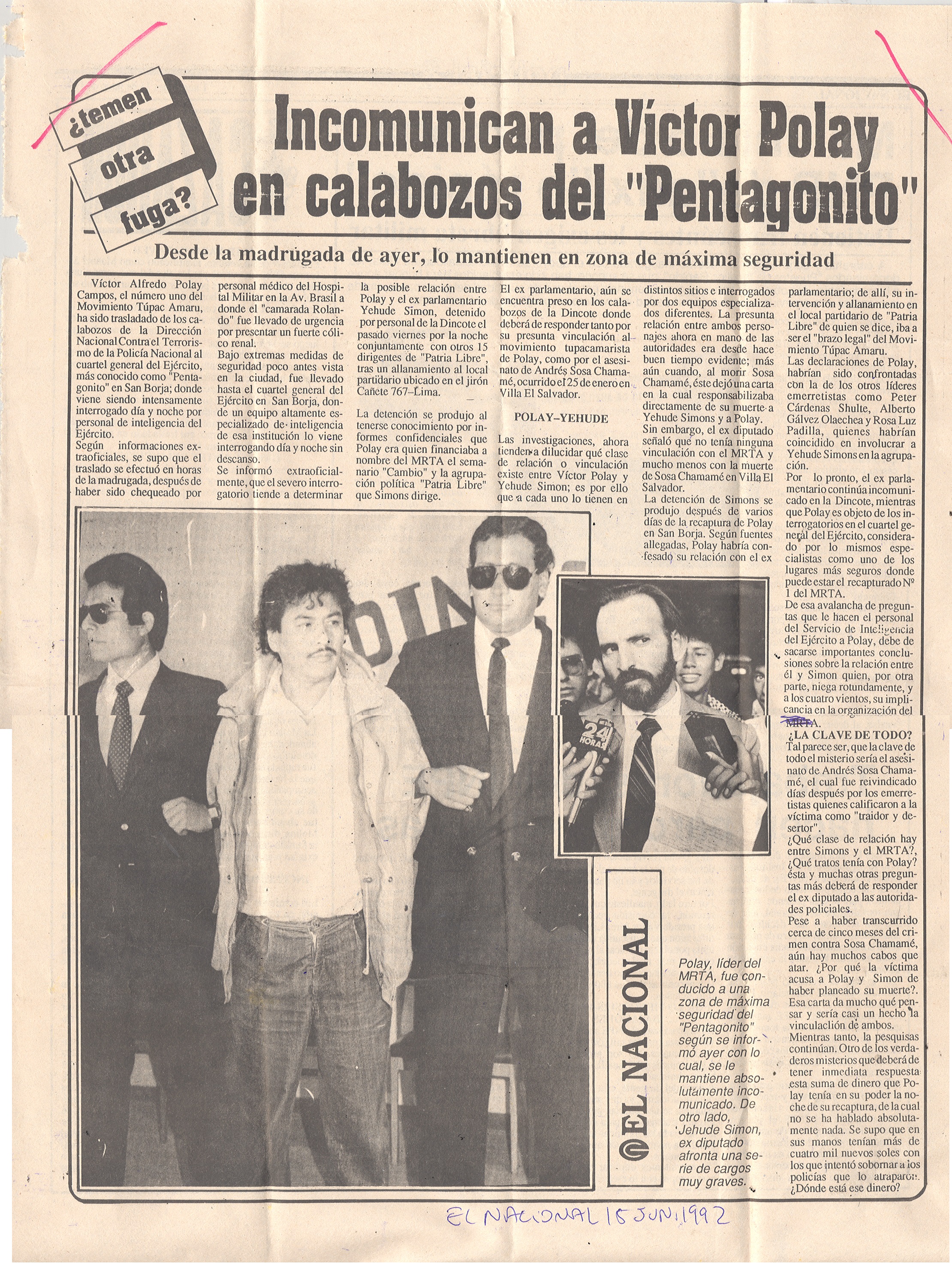 15 JUNIO INCOMUNICAN A VÍCTOR POLAY EN CALABOZOS (1)