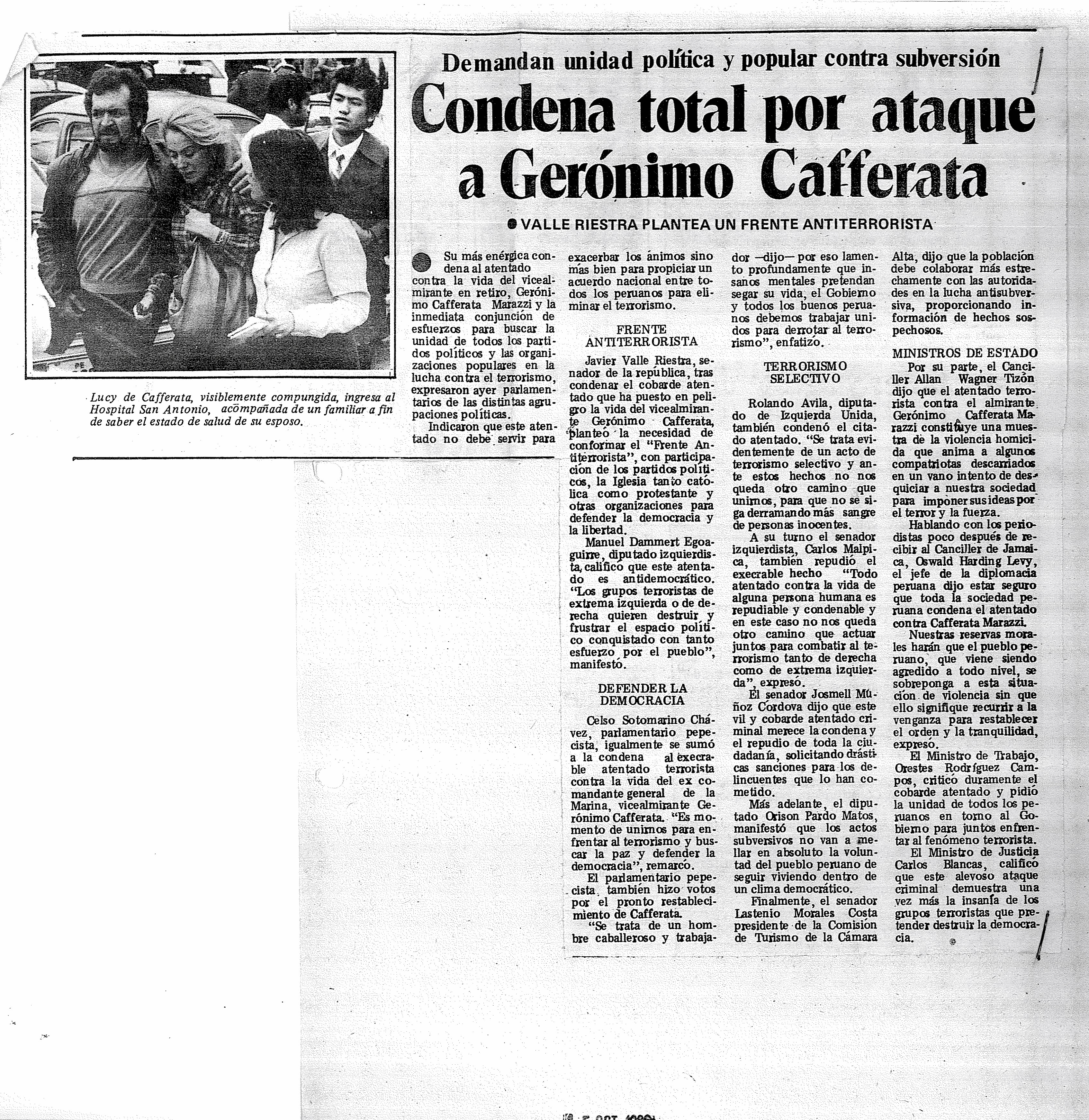 Condena total por ataque a Cafferata
