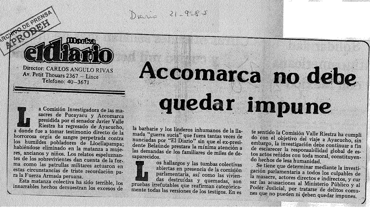 Accomarca no debe quedar impune