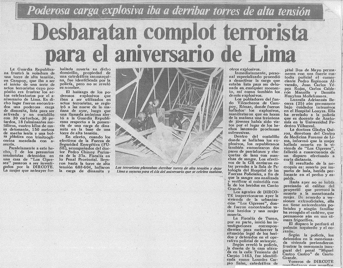 Arsenal de subversivos descubre FUSE en Campoy