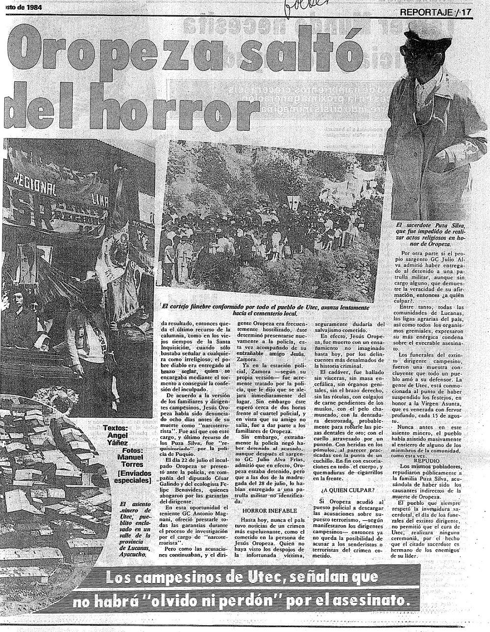 El asesinato de Oropesa salto los límites del horror