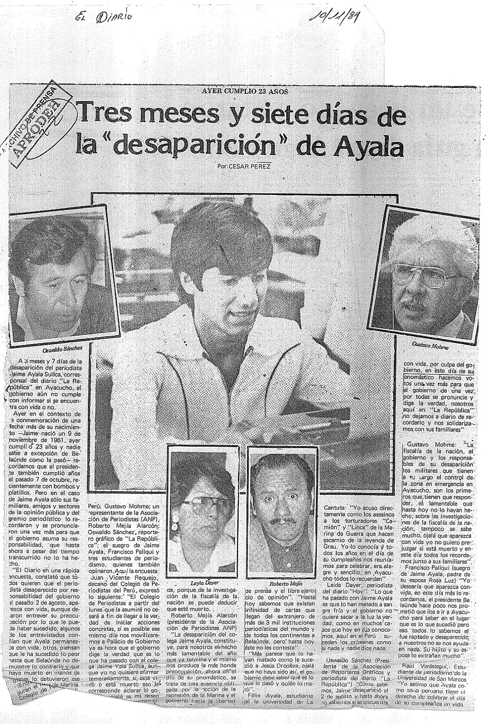 Tres meses y siete días de la “desaparición” de Ayala