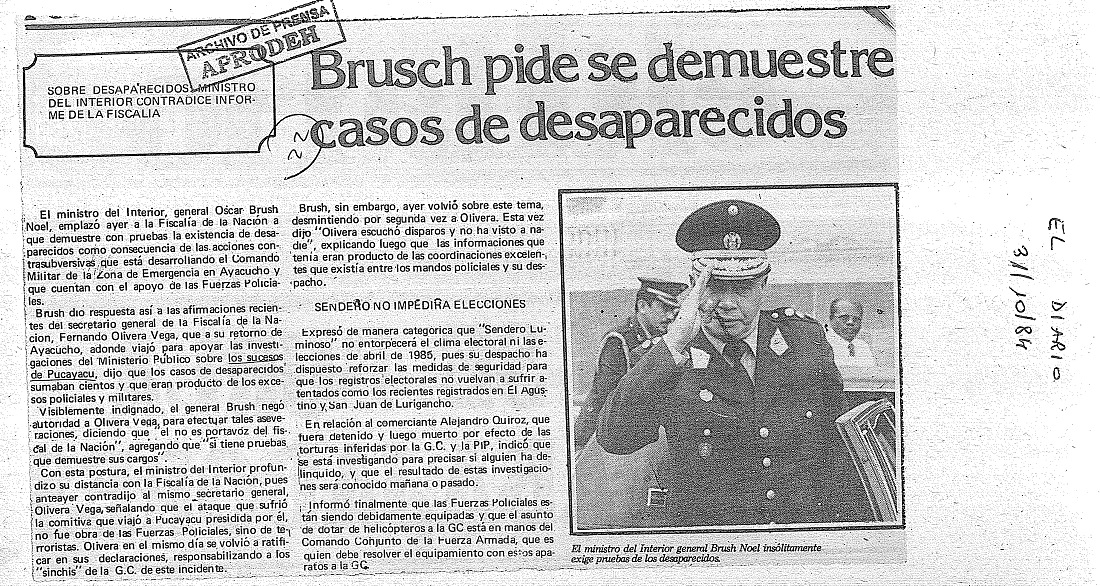 Brush pide se demuestre casos de desaparecidos
