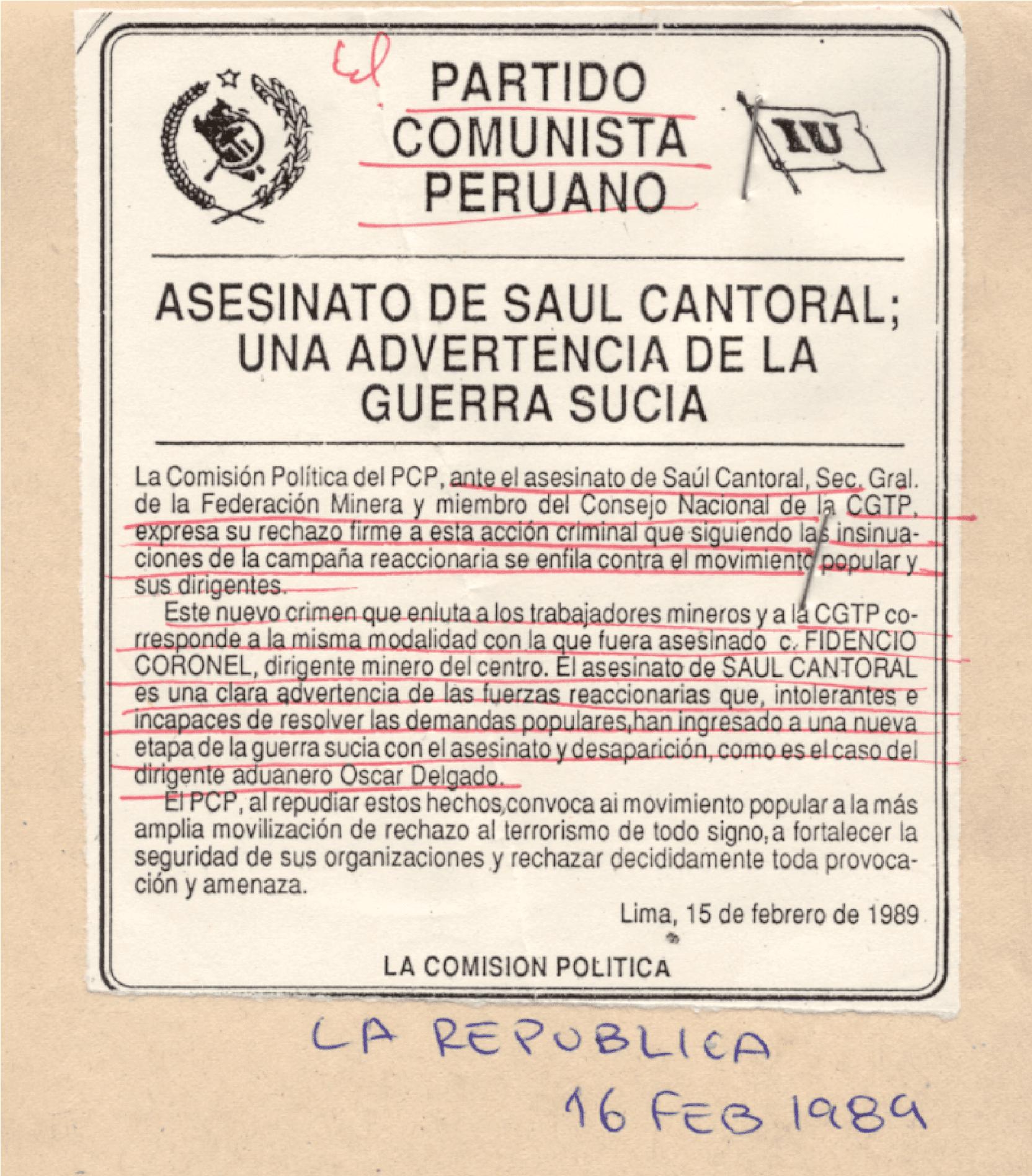 16 FEB - Asesinato de Saúl Cantoral
