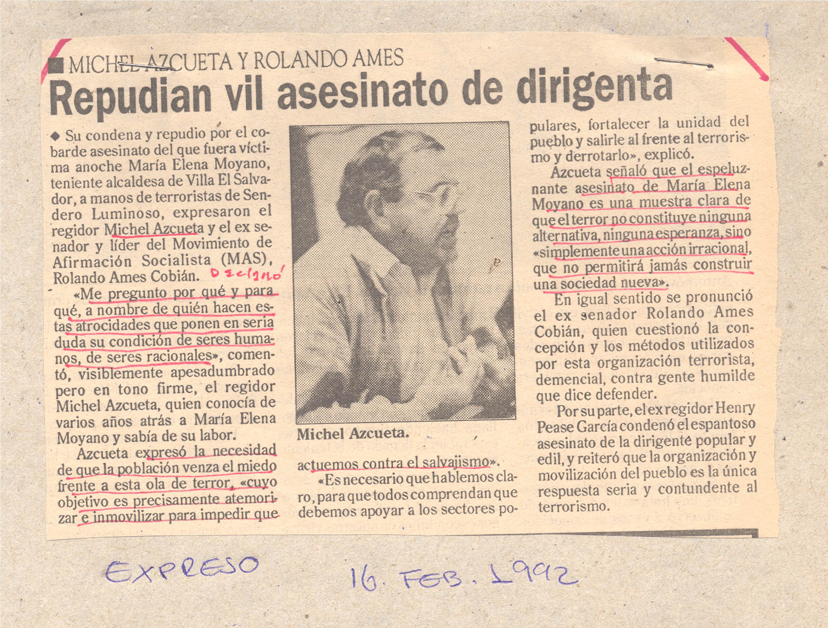 Repudian vil asesinato de dirigenta