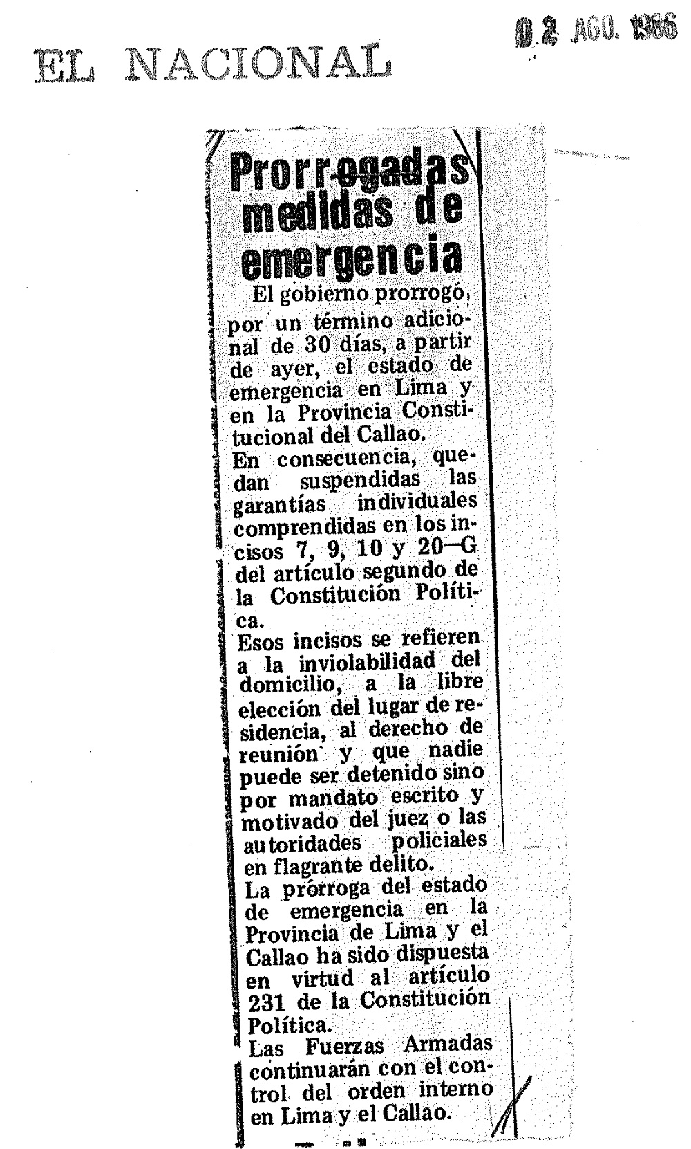 Prorrogan medidas de emergencia
