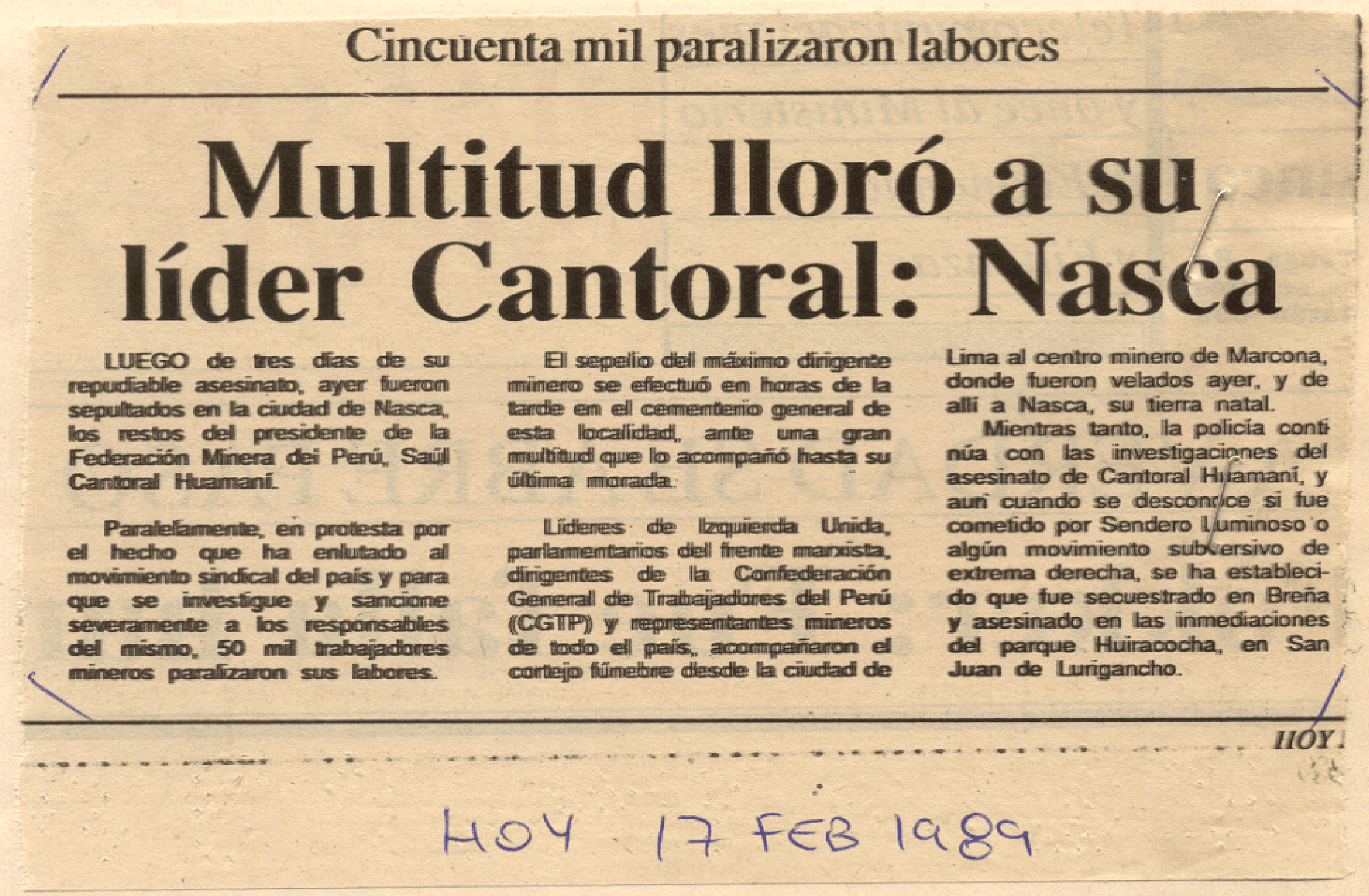 17 FEB - Multitud lloró a su líder Cantoral