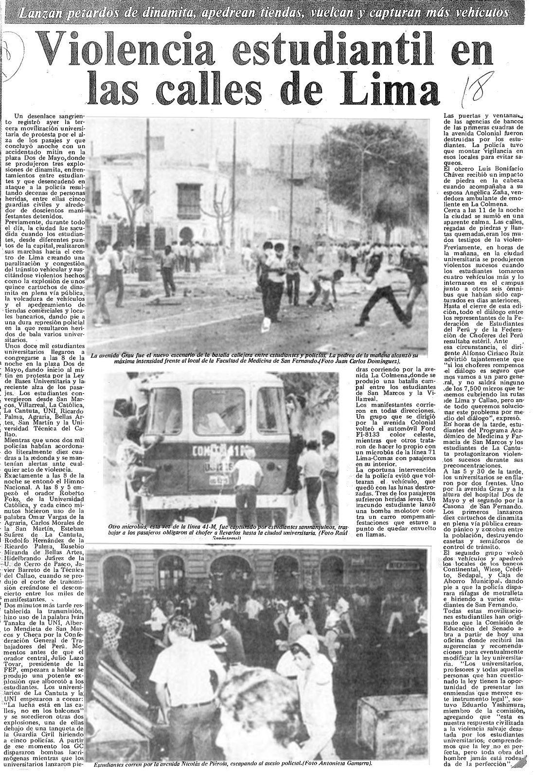 Universitarios provocaron ayer violentos disturbios