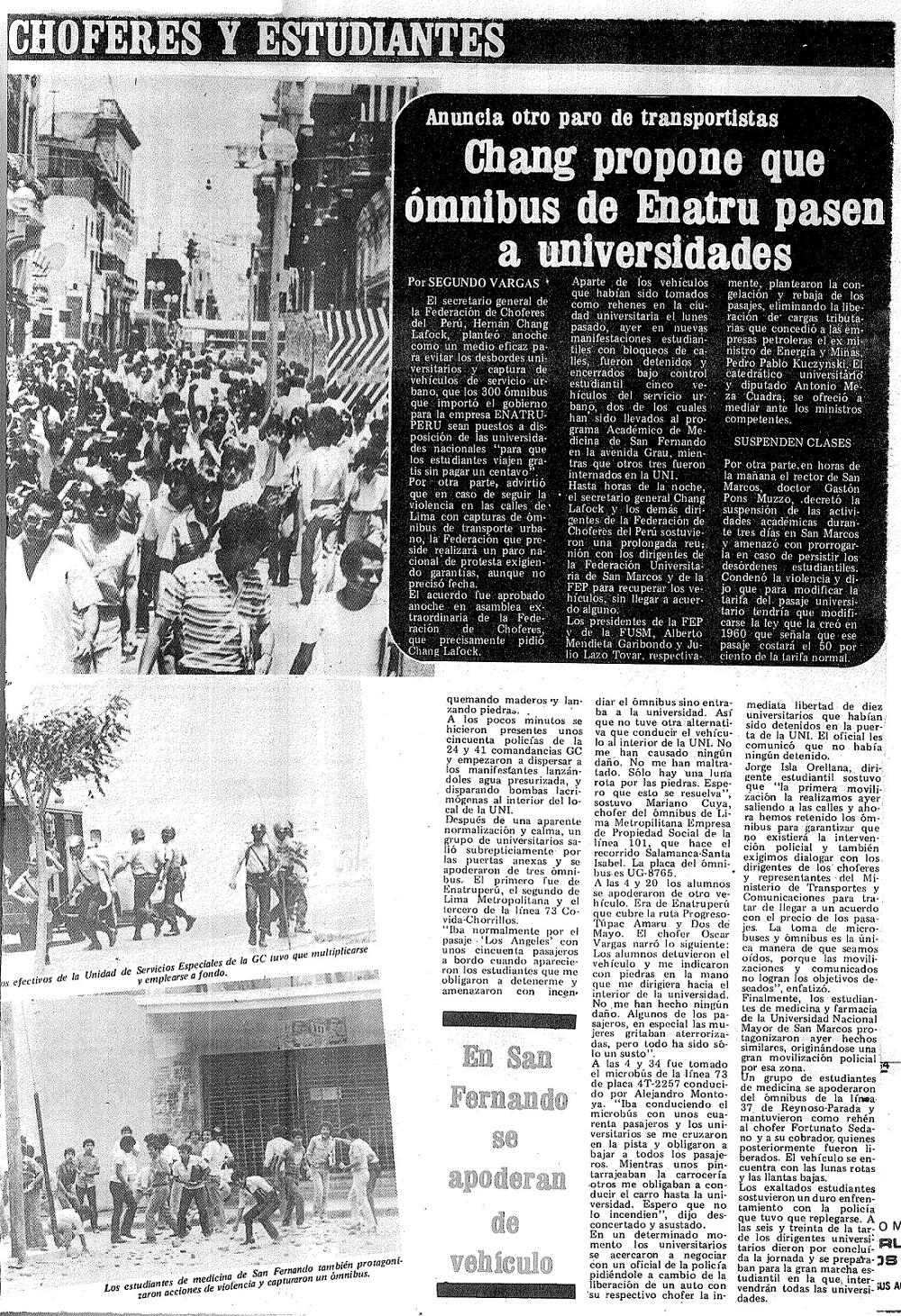 UNI captura micros y toma rehenes