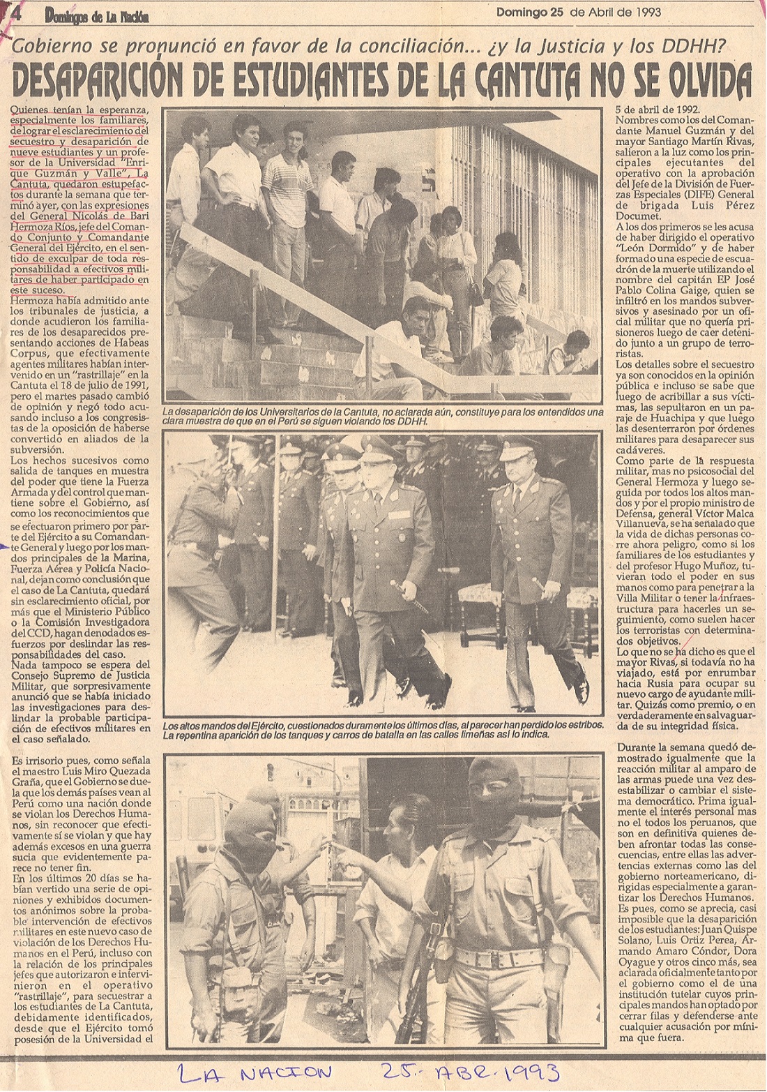 Desaparición de estudiantes de la Cantuta no se olvida