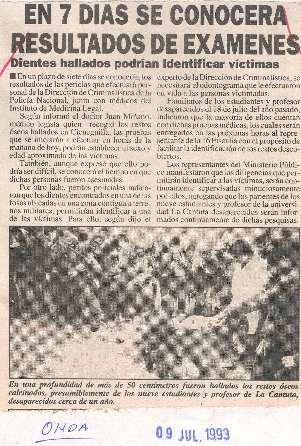 La incógnita de Cieneguilla