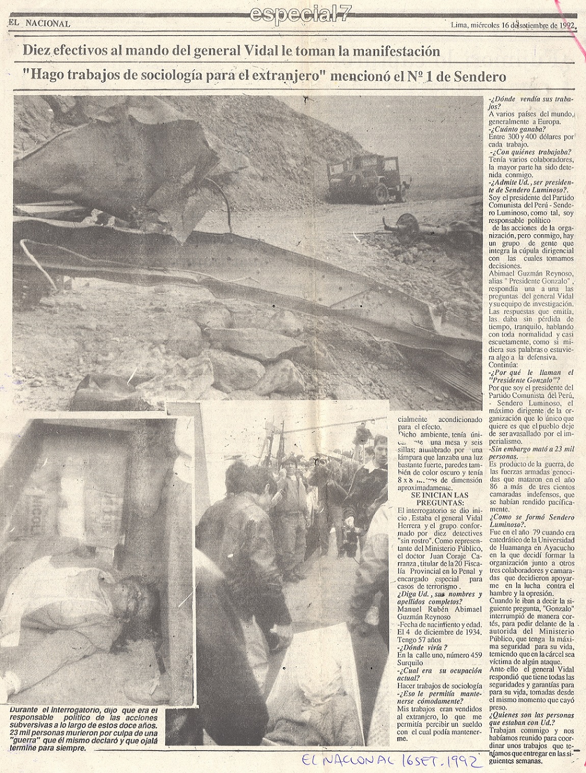 ¡Detectives "sin rostro" interrogan a Abimael!