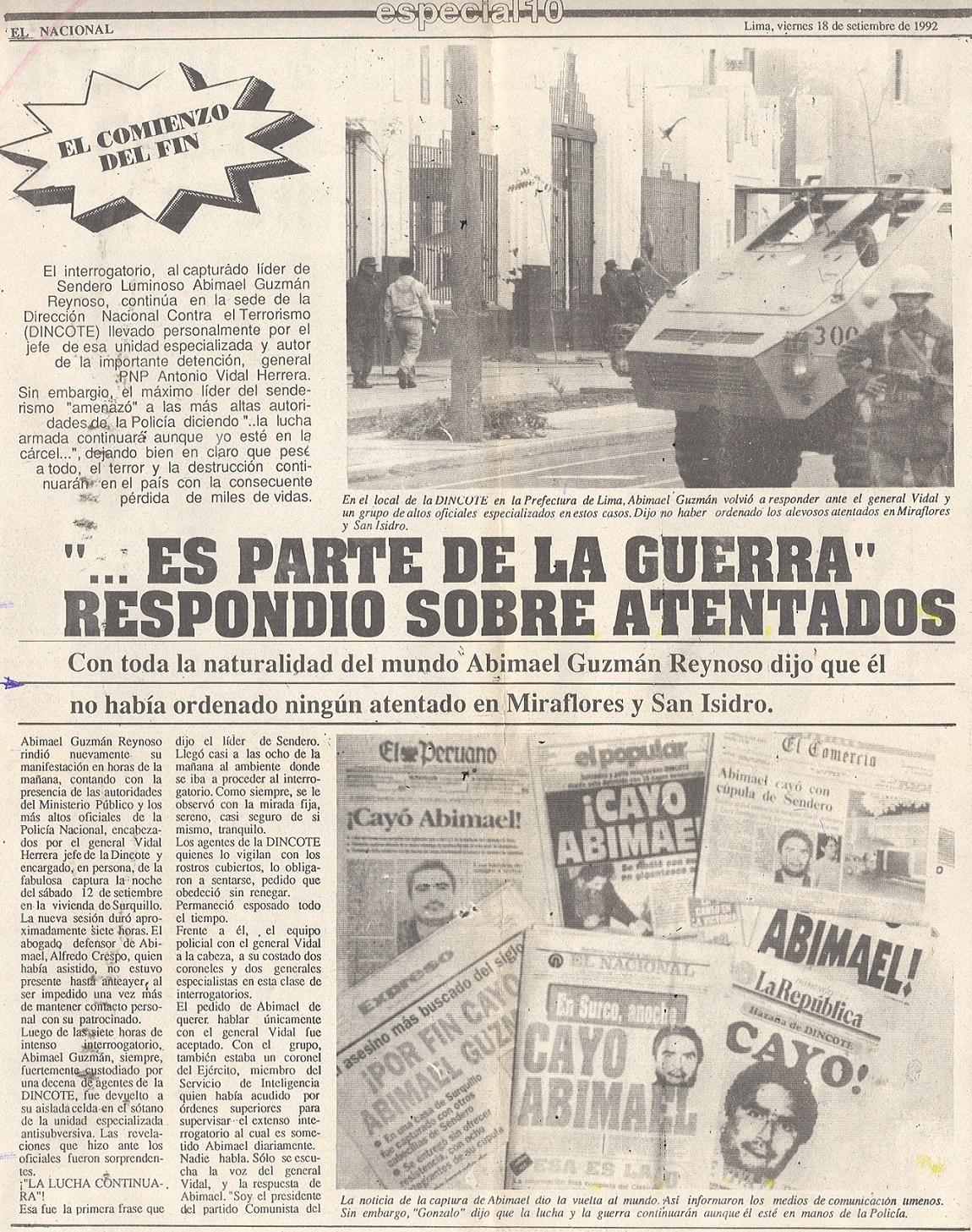 "…Es parte de la guerra" respondio sobre atentados