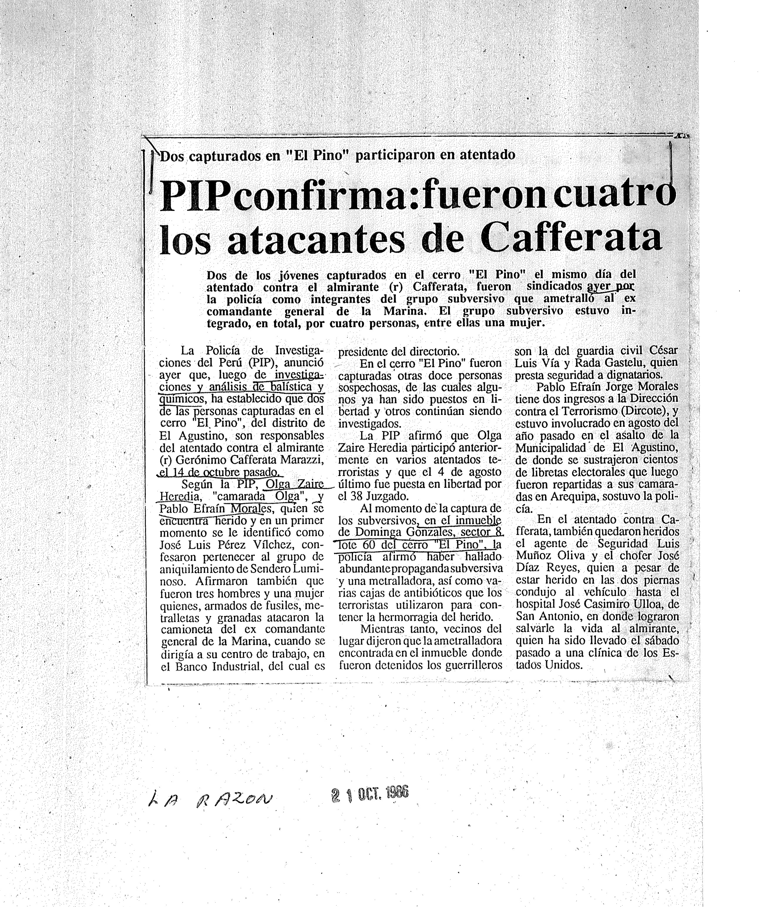PIP confirma a los atacantes de Cafferata