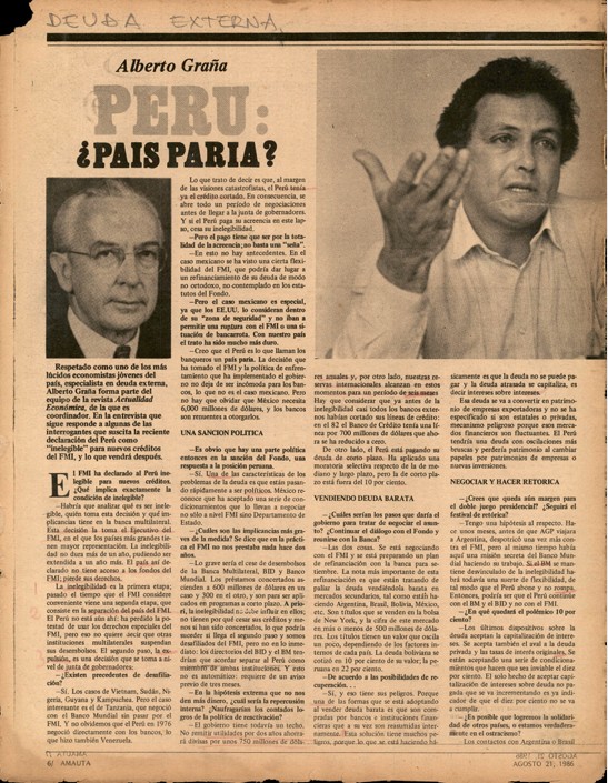 Amauta 21 agosto 1986