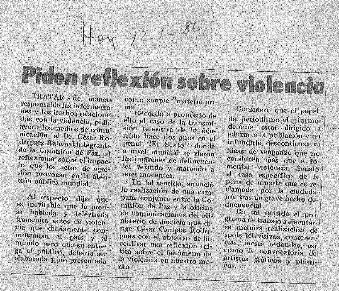 Piden reflexión sobre violencia