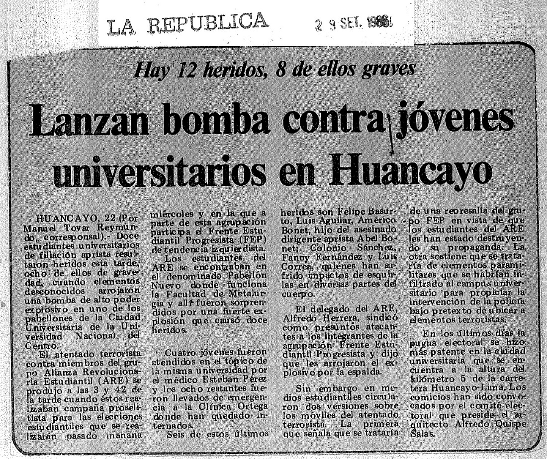 Explosión de dinamita hiere a 10 universitarios
