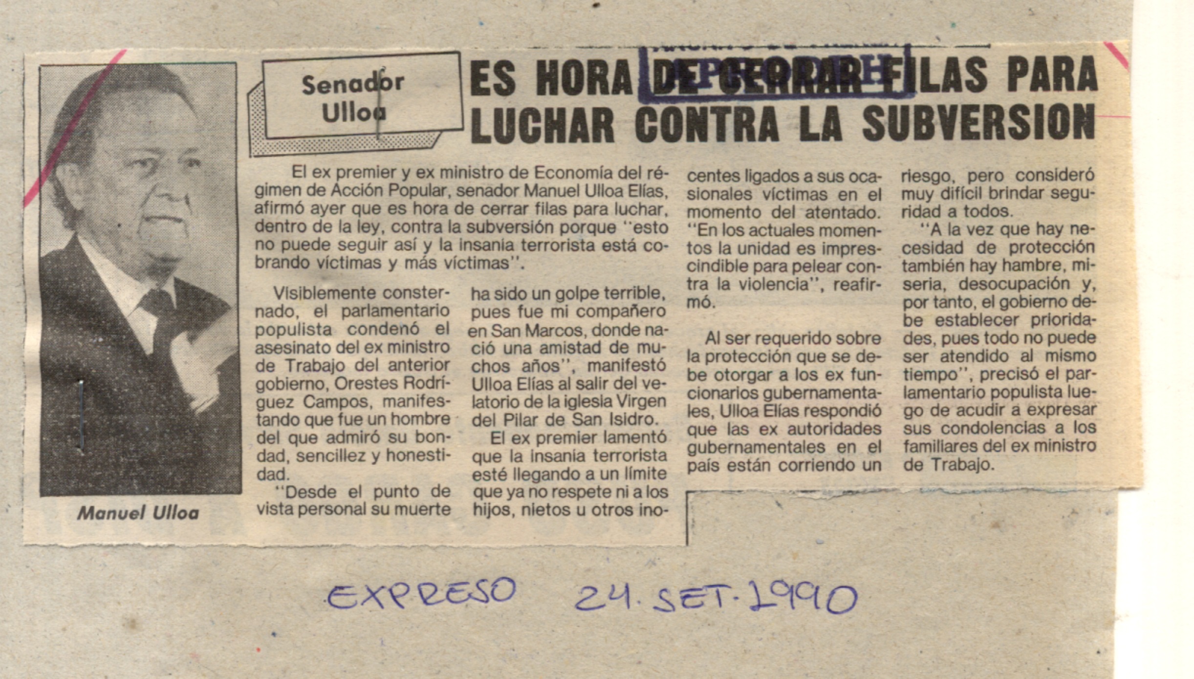 Es hora de cerrar filas contra la subversión