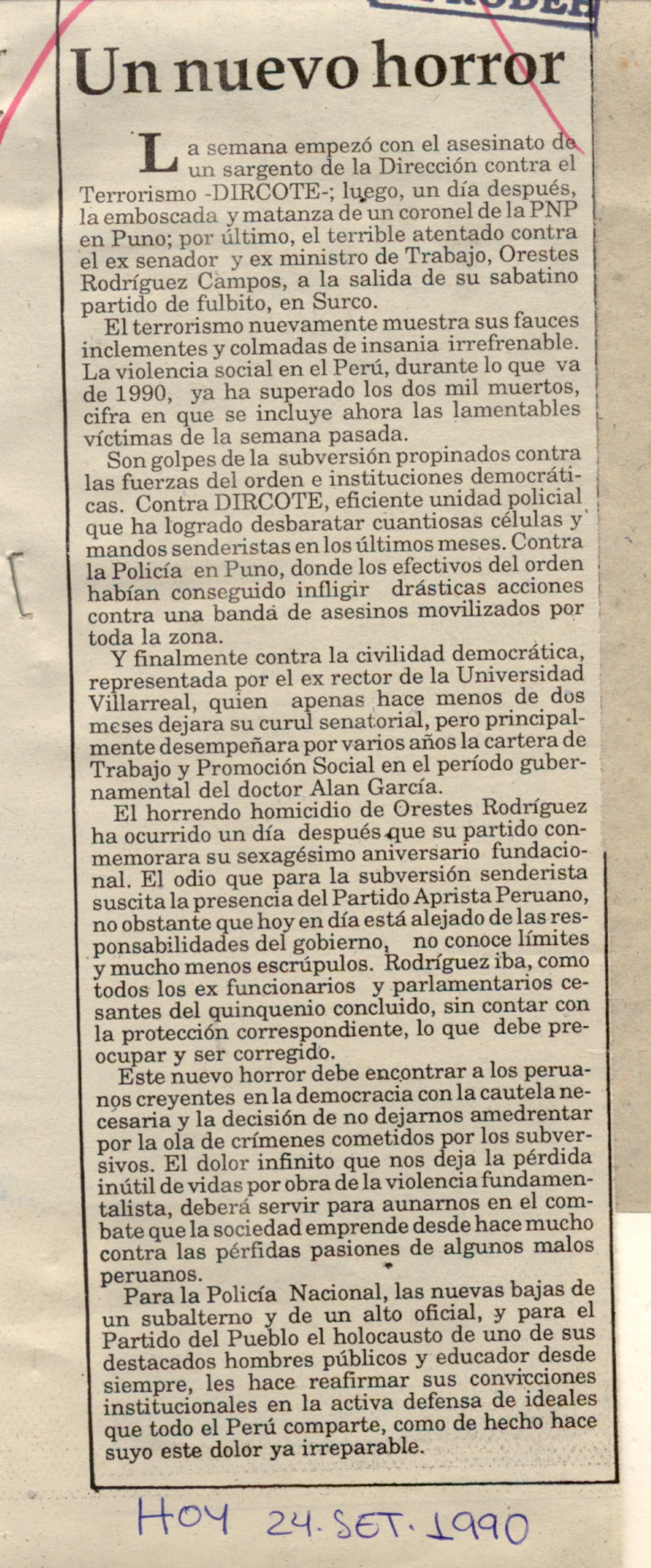 Un nuevo horror