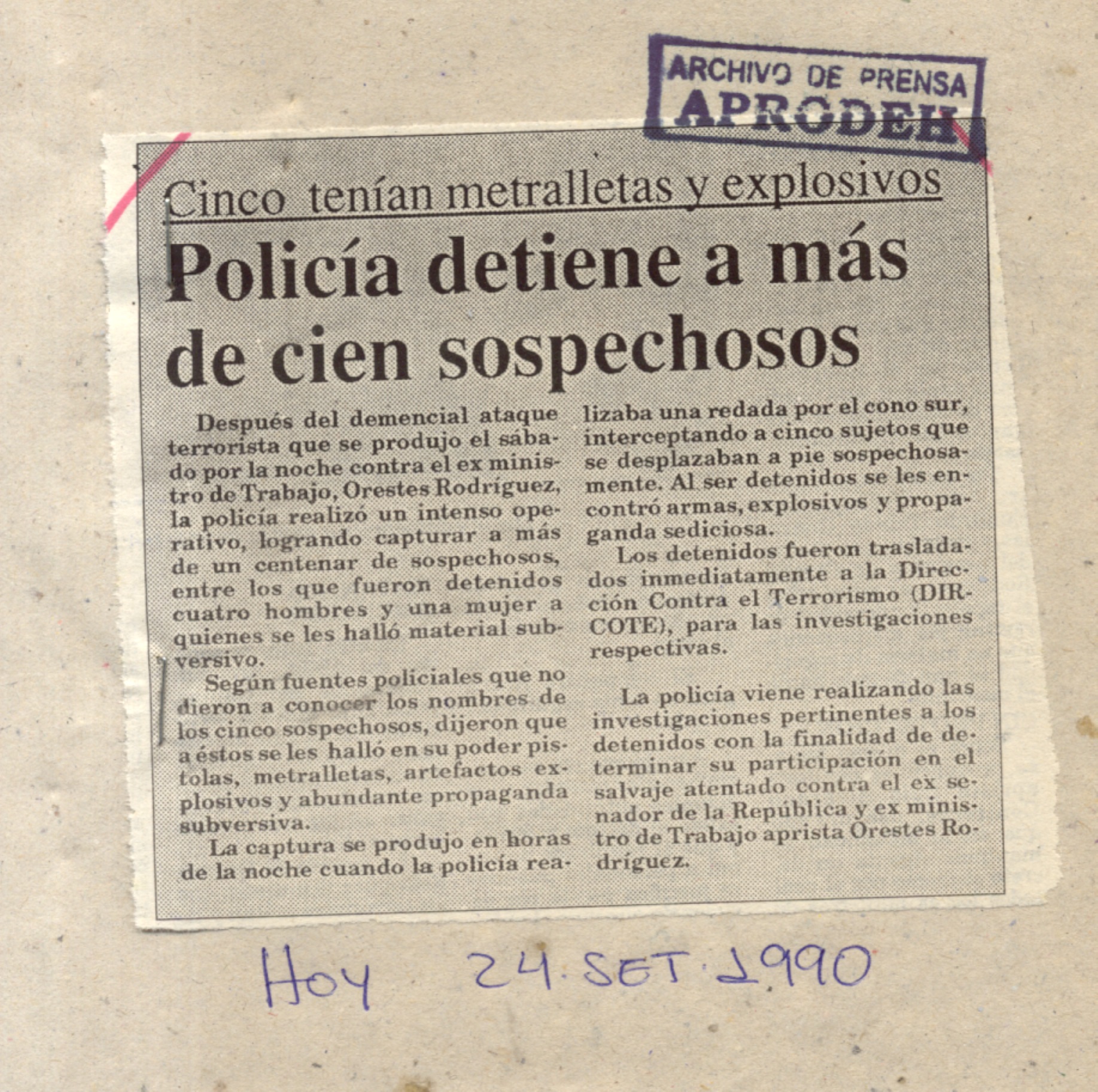 Policía detiene a más de 100 sospechosos