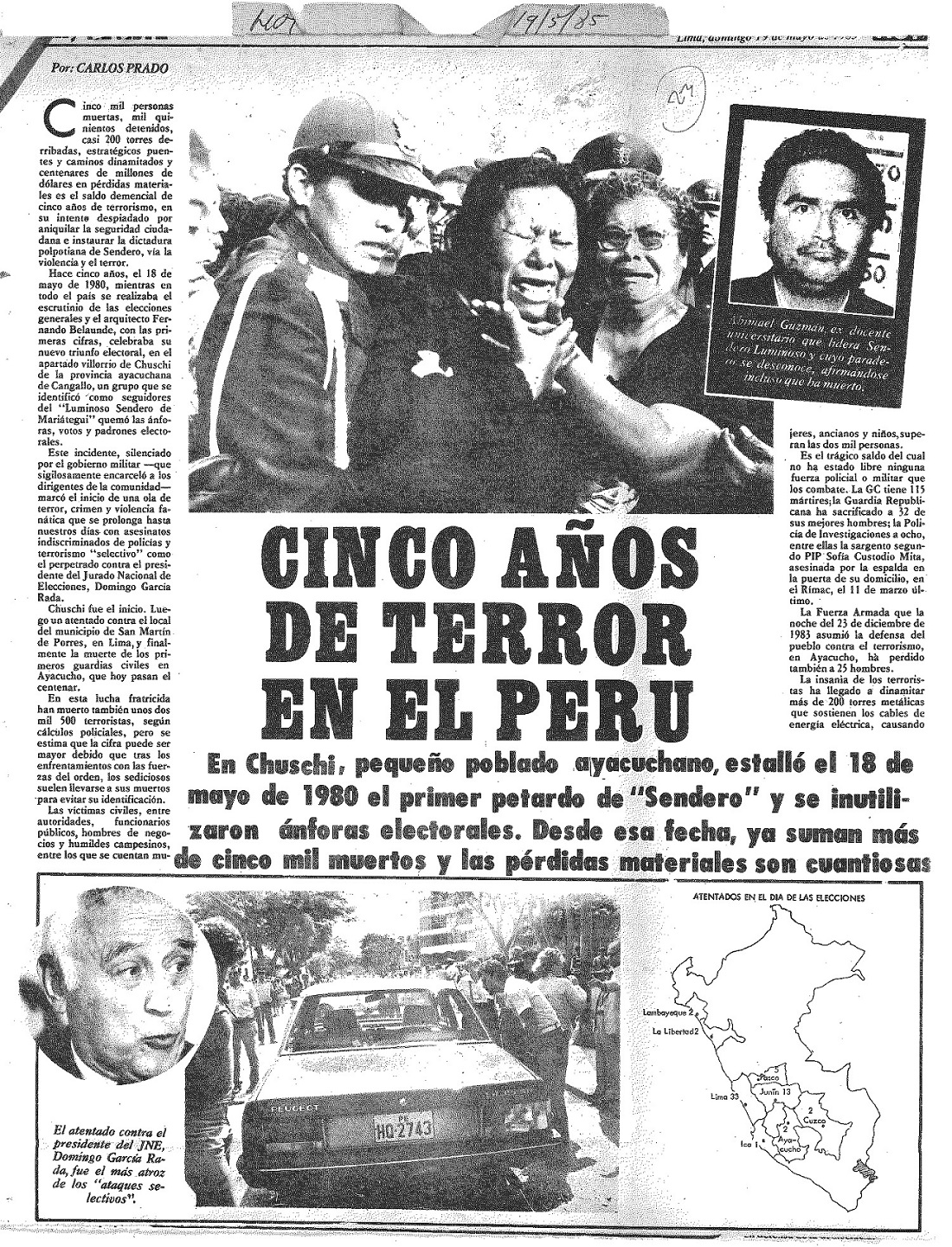 Cinco años de terror en el Perú