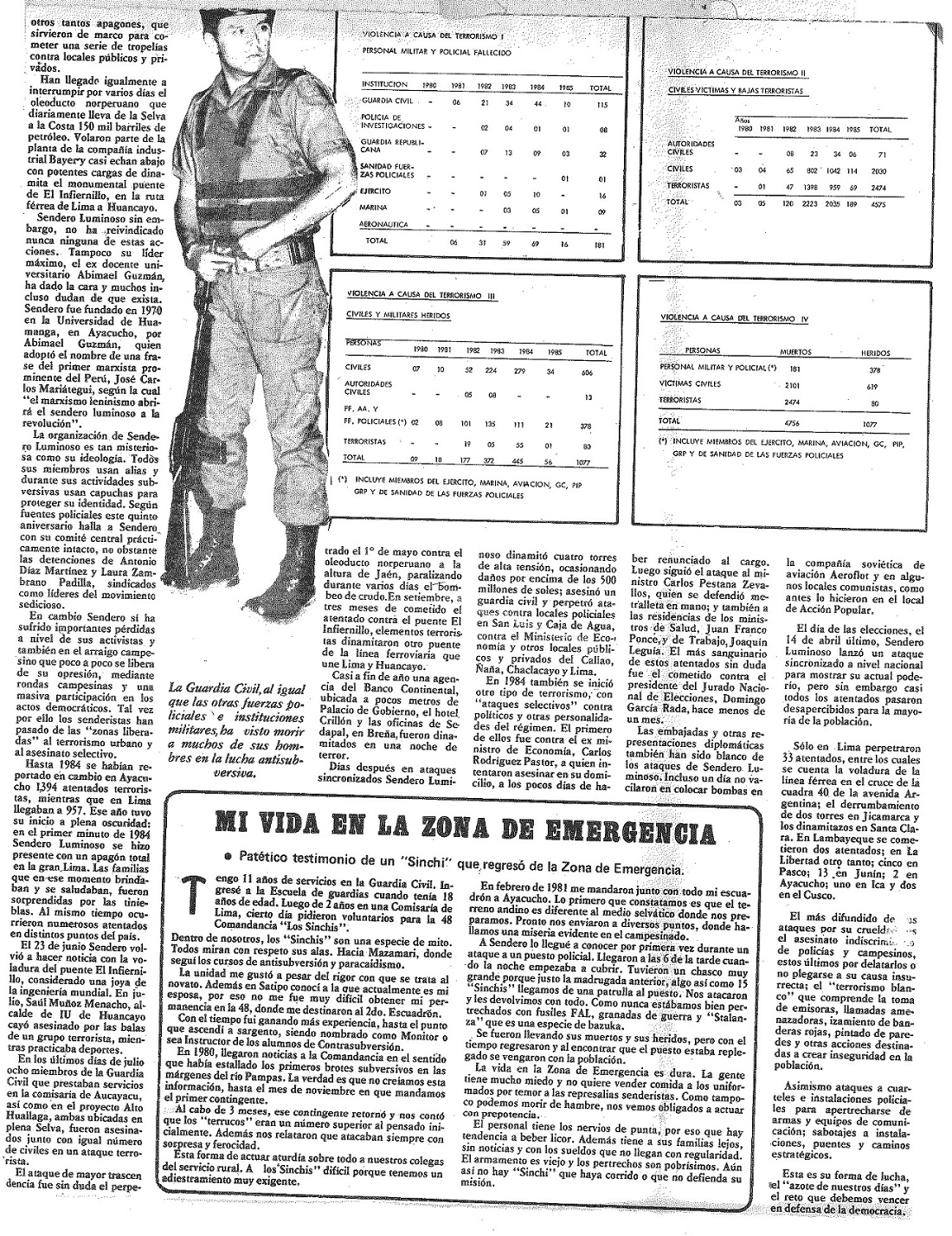 Cinco años de terror en el Perú
