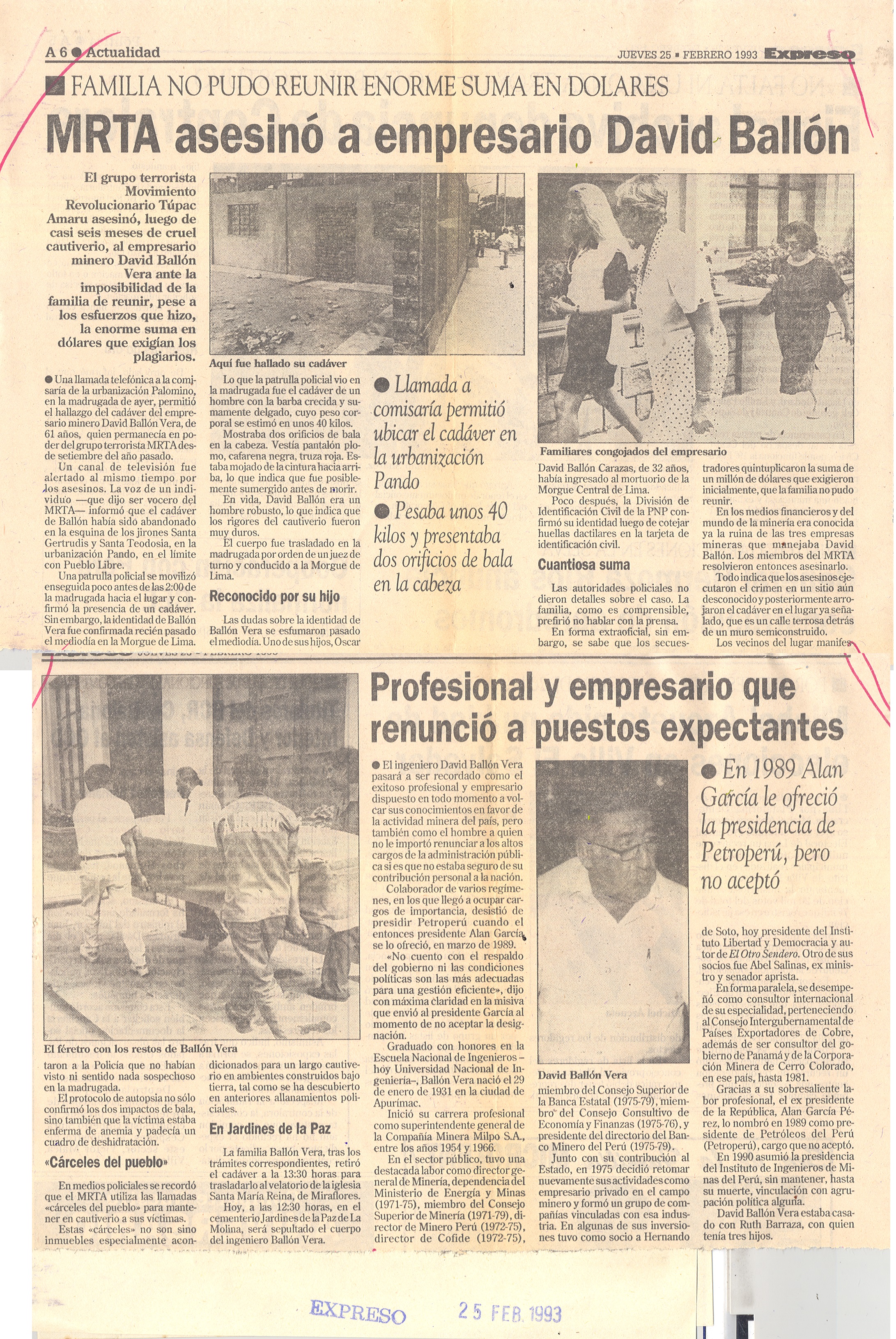 1993 PROFESIONAL QUE NUNCA RENUNCIO A SUS PUESTOS