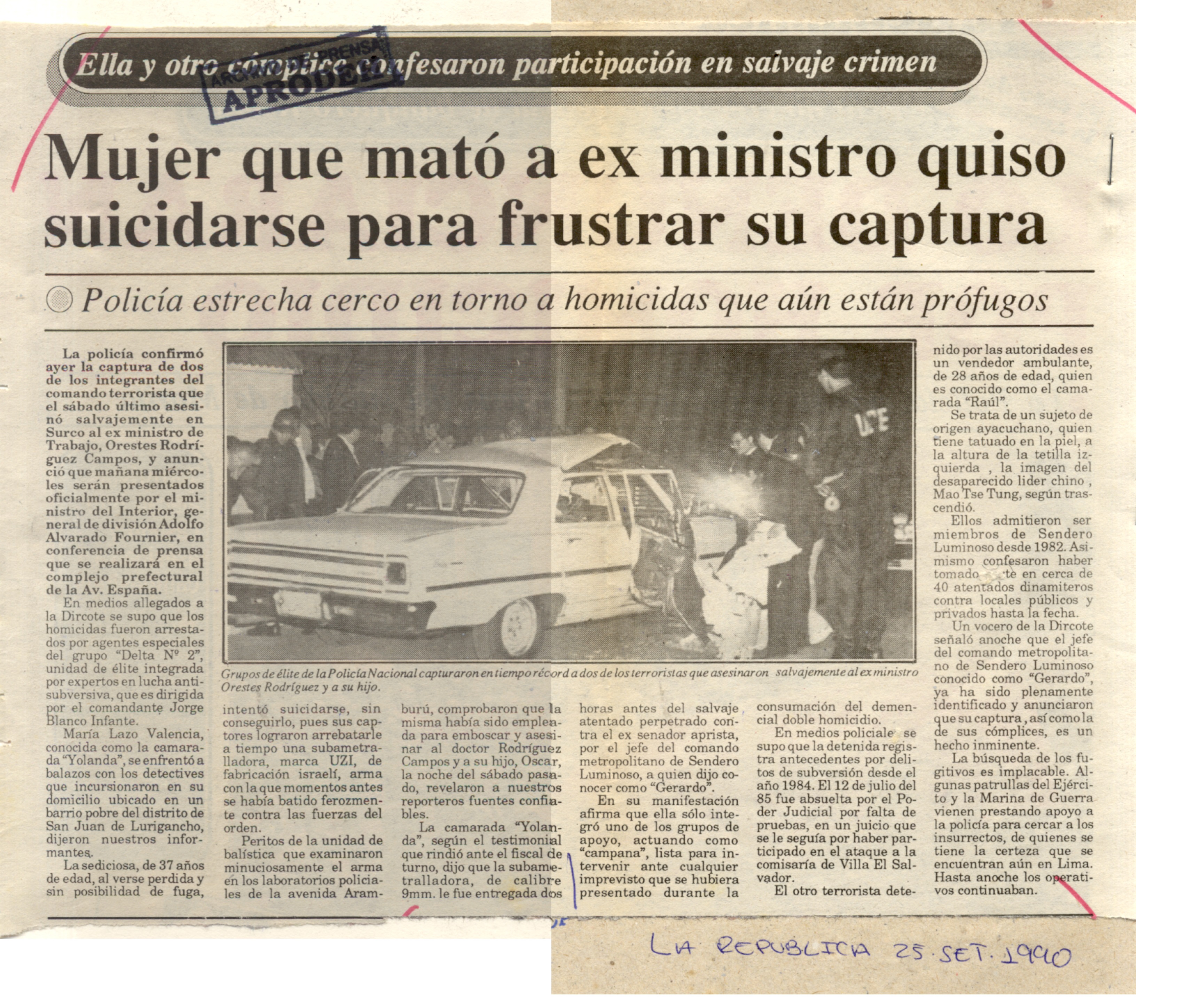 Mujer que mató a exministro quiso suicidarse