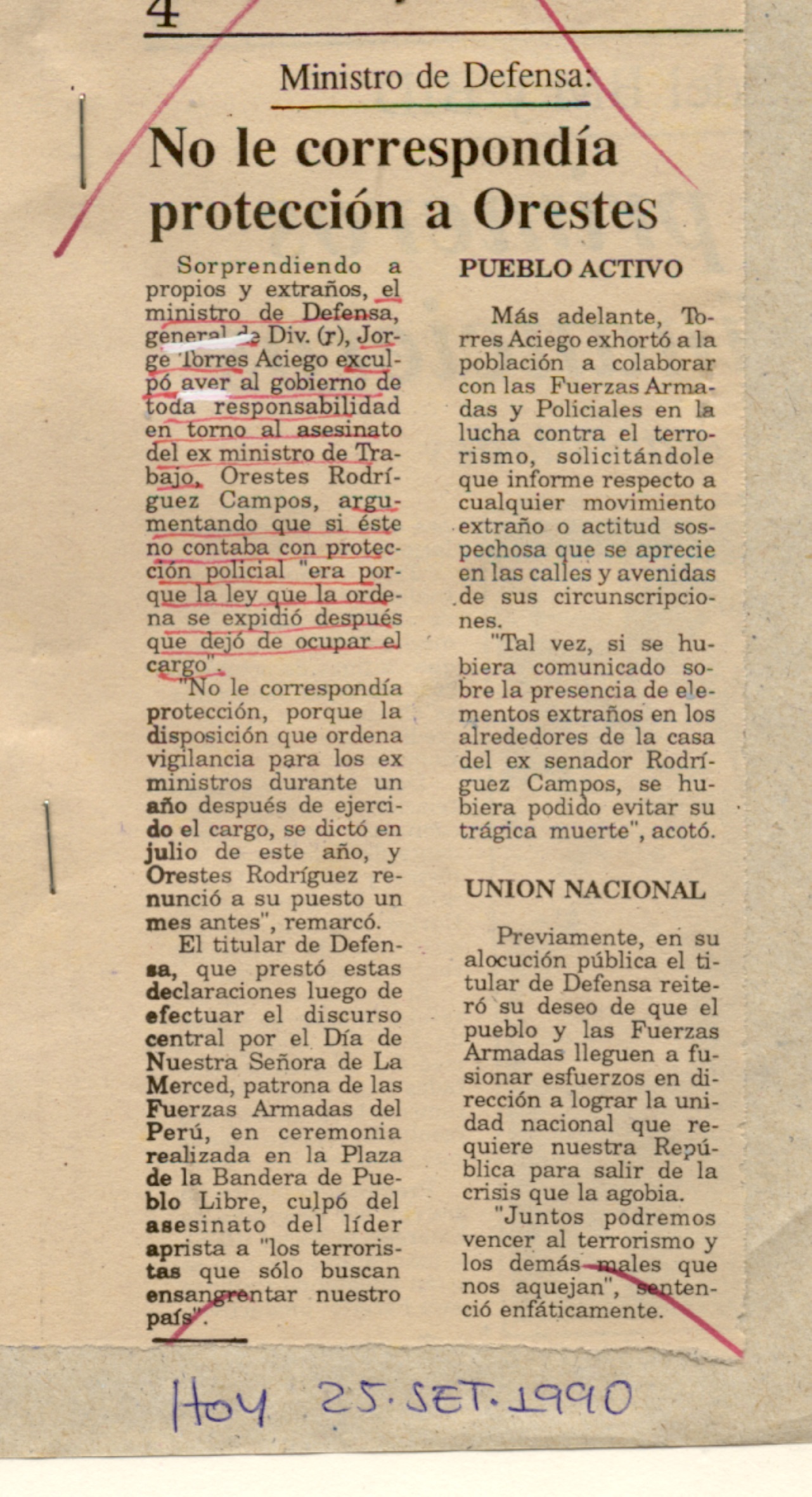 No le correspondía protección a Orestes