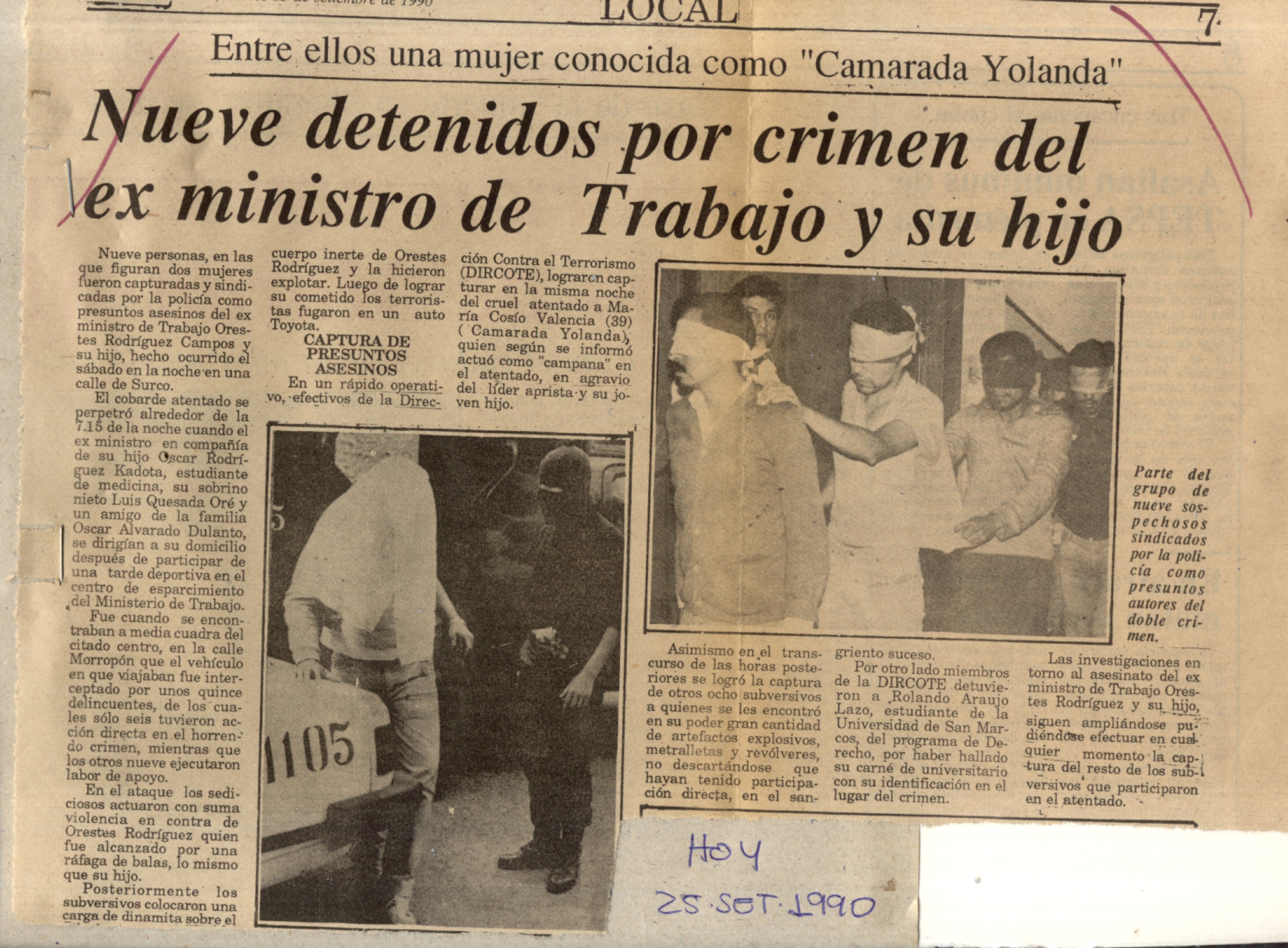 Nueve detenidos por asesinato de exministro y su hijo