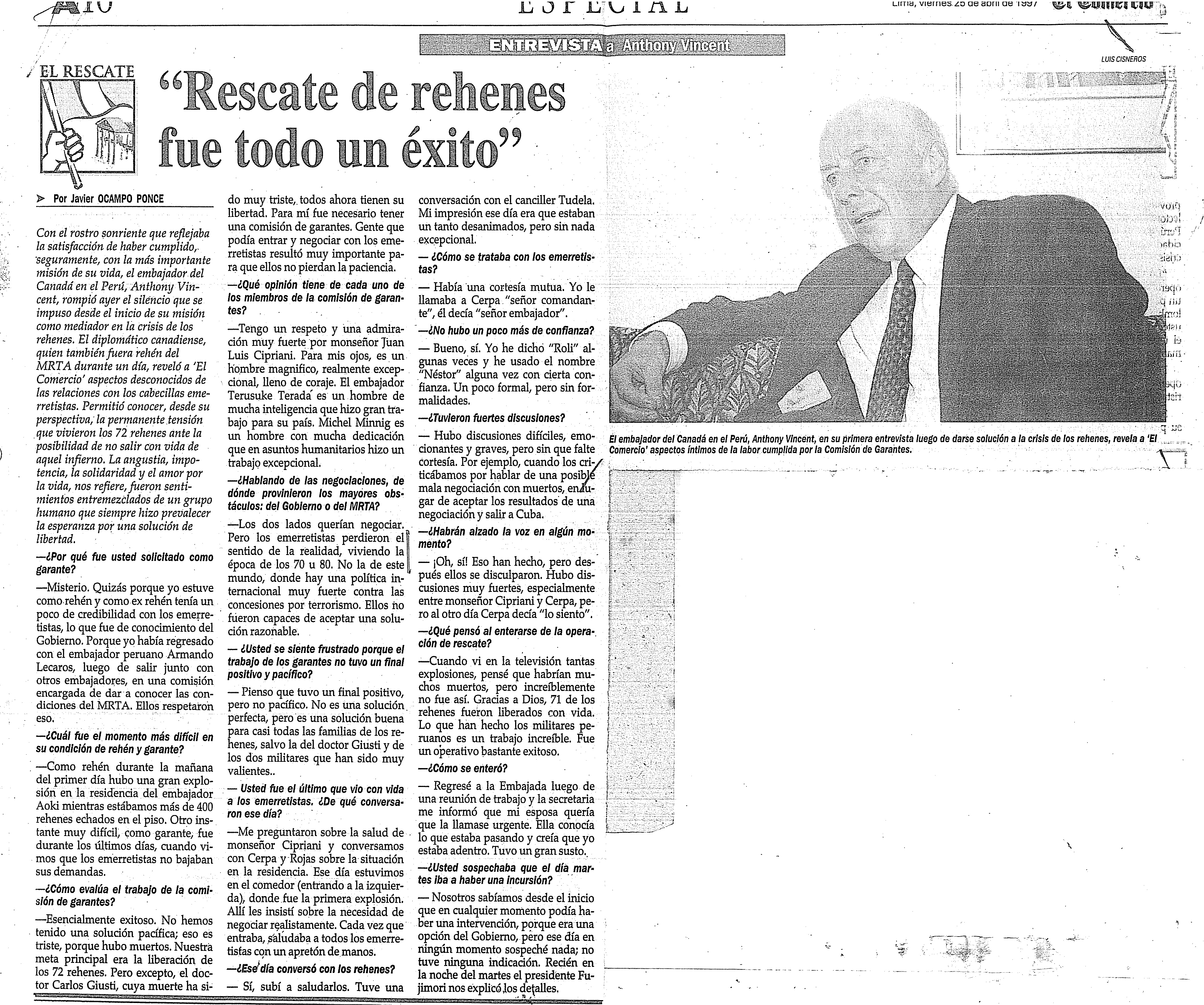 26 ABRIL RESCATE DE REHENES FUE TODO UN EXITO