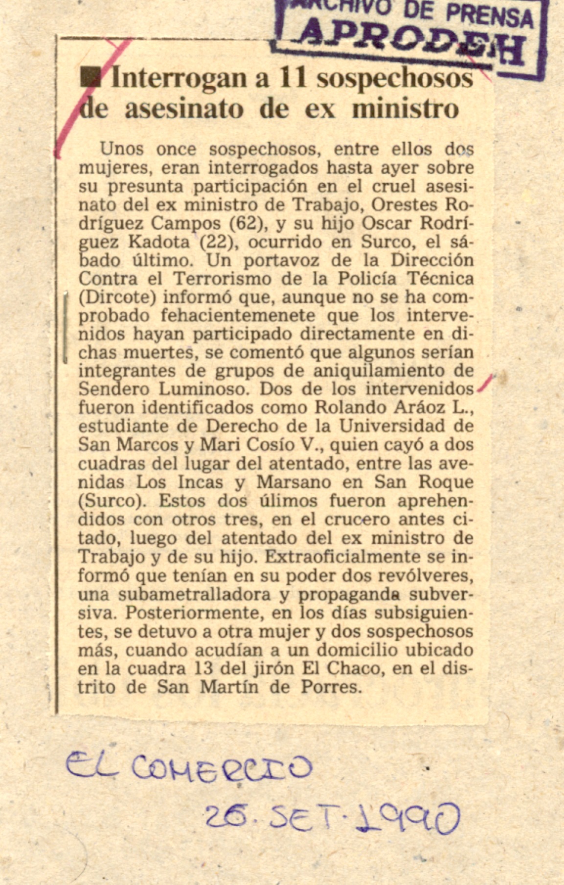 Interrogan a 11 sospechosos de exministro