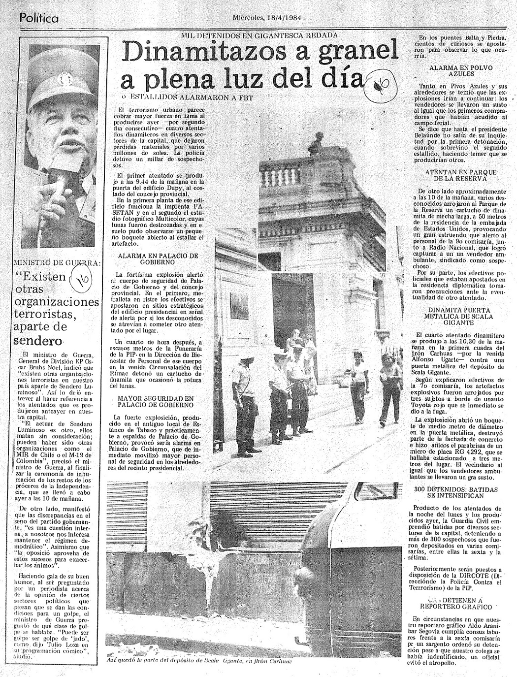 Dinamitazos a granel a plena luz del día