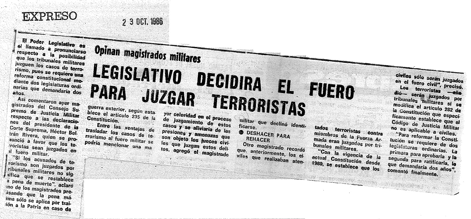 En tribunales especiales juzgarán a terroristas