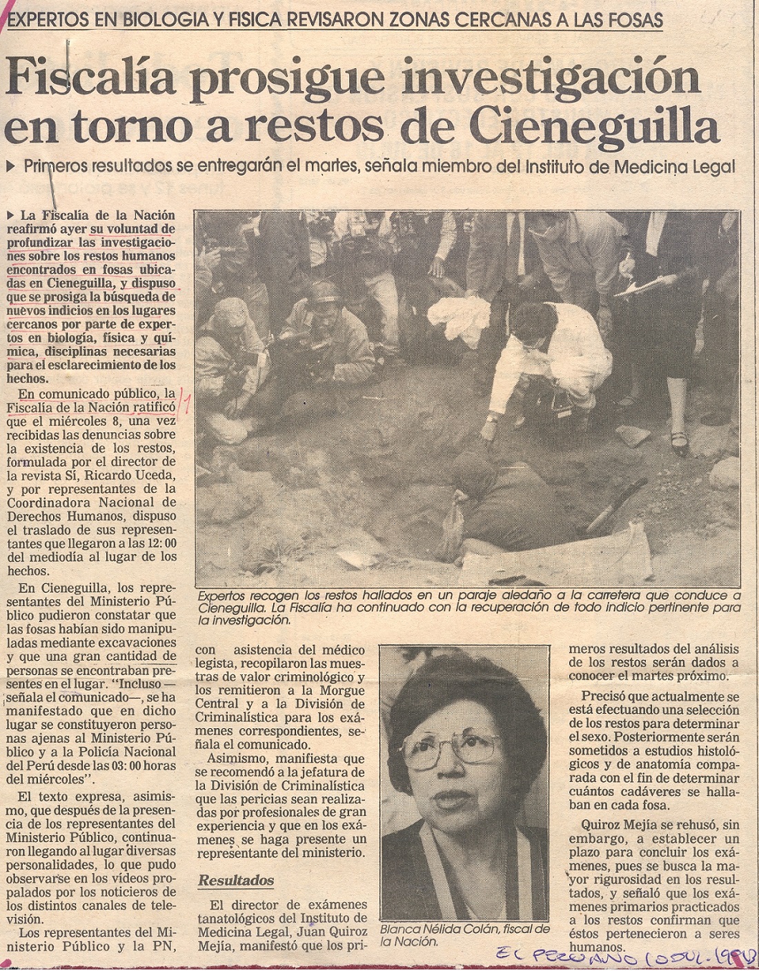 Autodenominado Escuadrón de la muerte reivindica asesinatos de La Cantuta