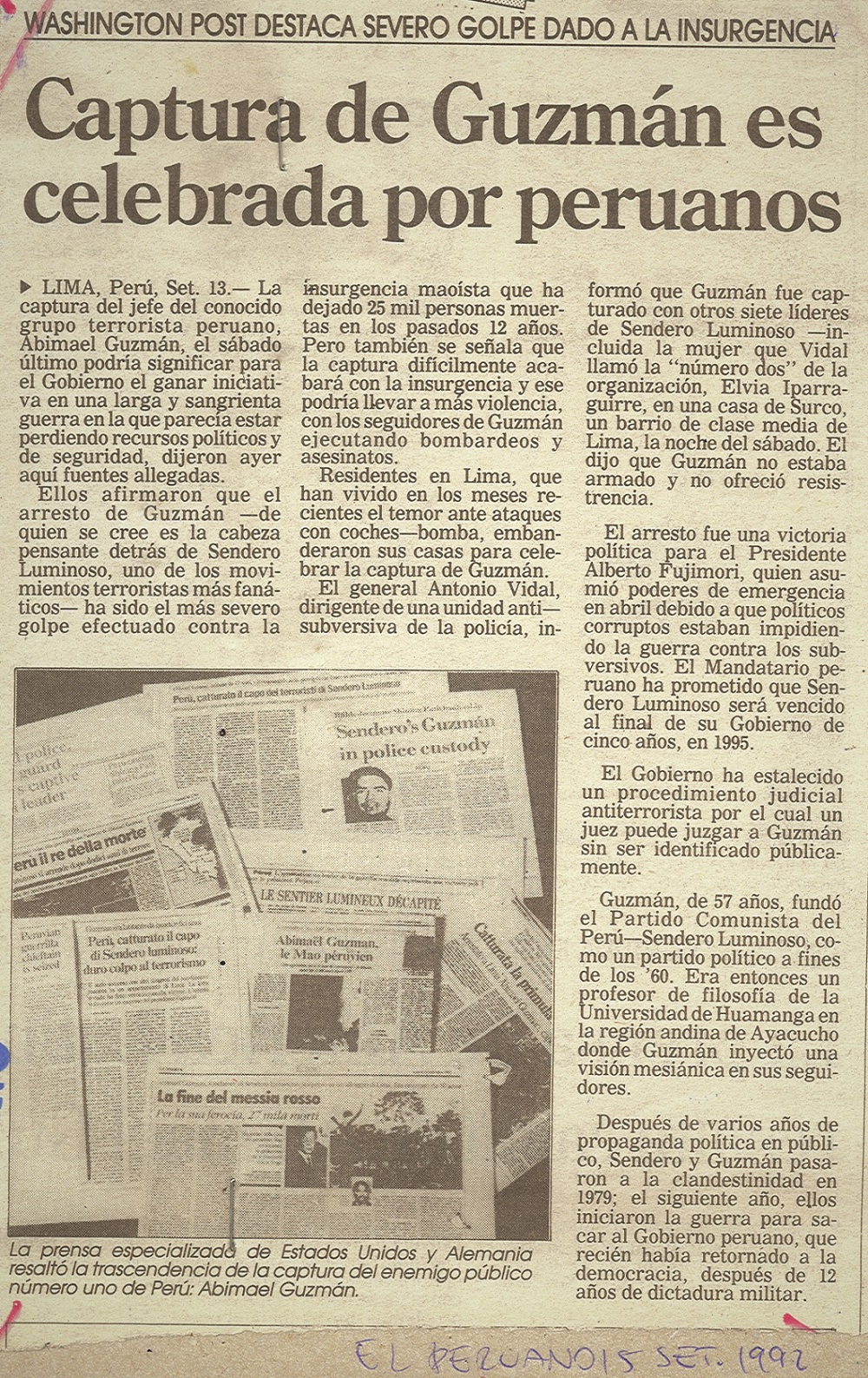 Abimael sería confinado en una celda de la base naval en isla San Lorenzo