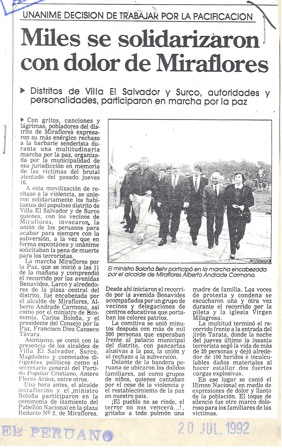 ¡Basta de violencia…queremos paz y vida!