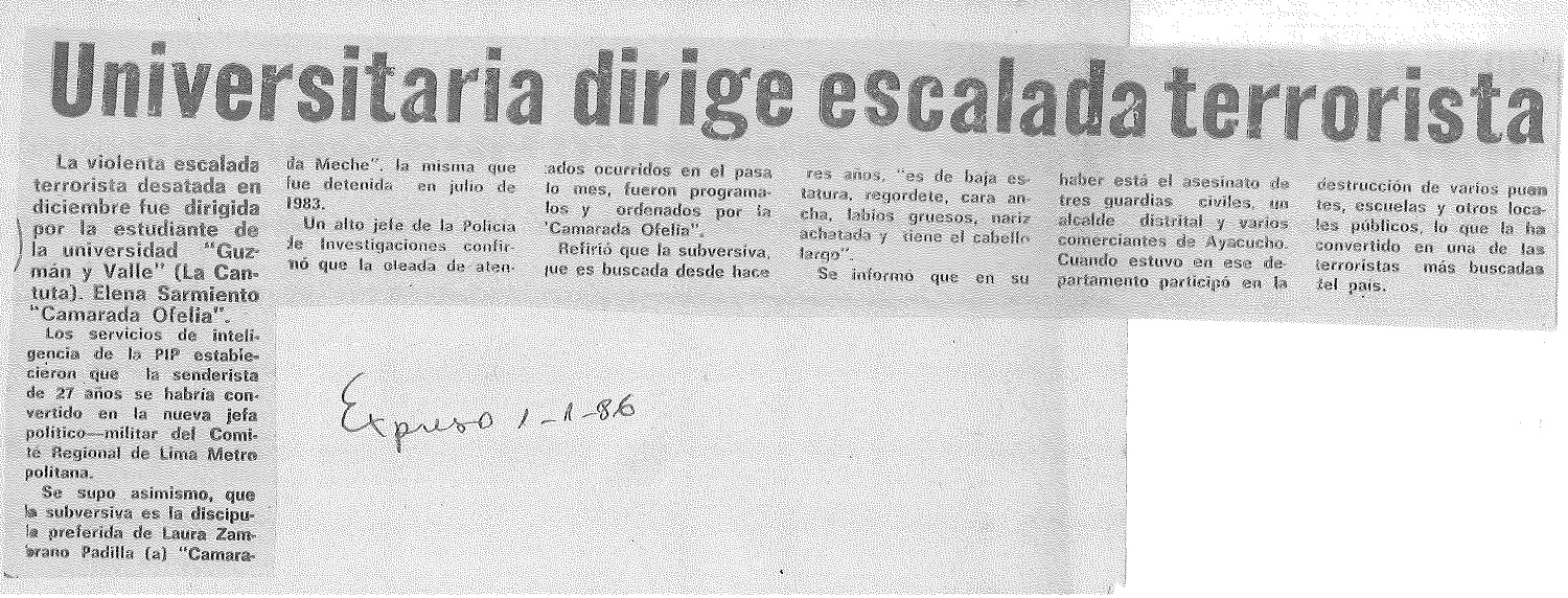 Universitaria dirige escalada terrorista