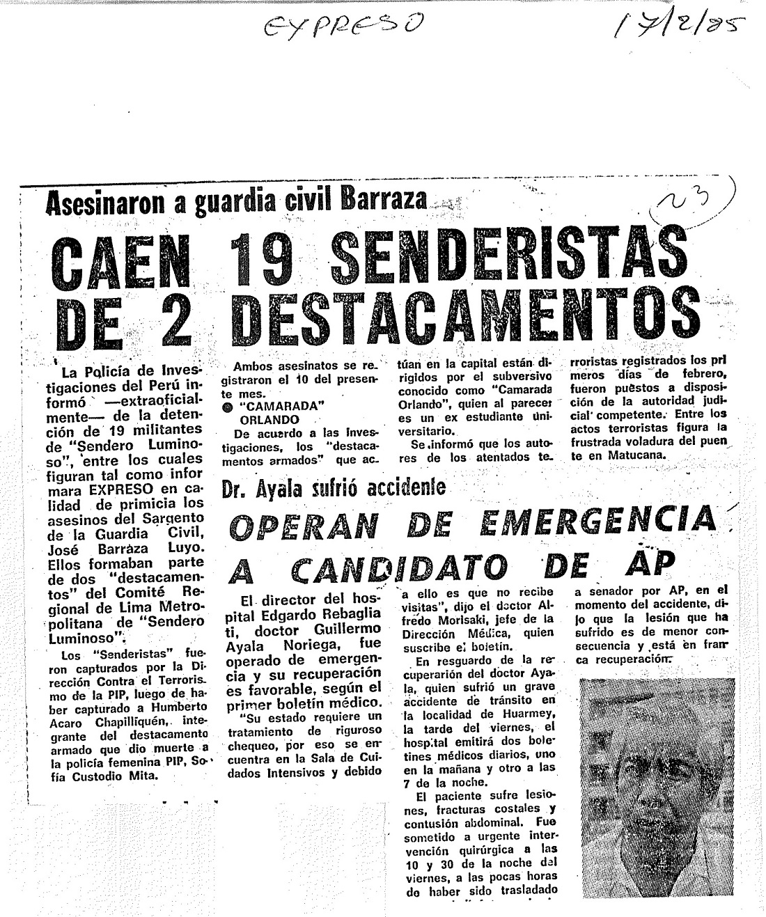 Caen 19 senderistas de 2 destacamentos