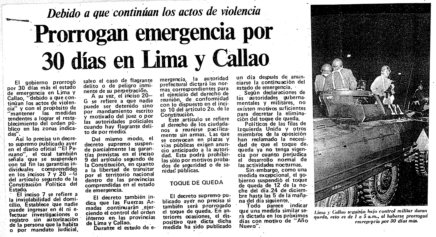 Prorrogan por 30 días estado de emergencia