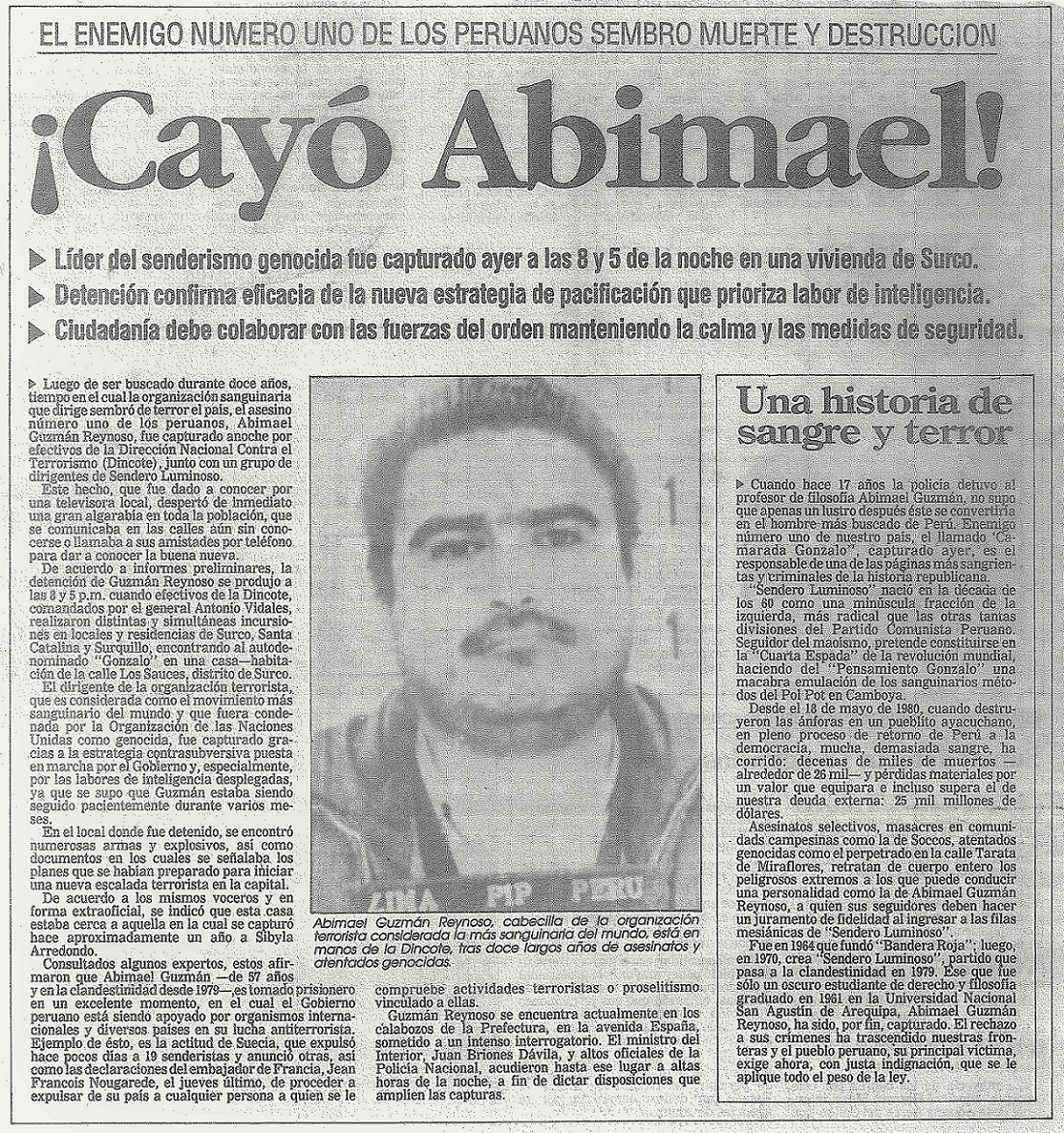 ¡Cayó Abimael!