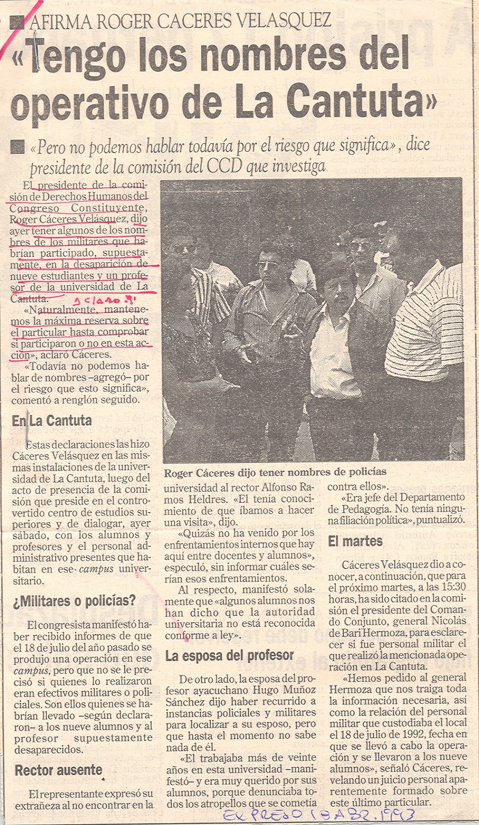 Tensión e inseguriad en La Cantuta