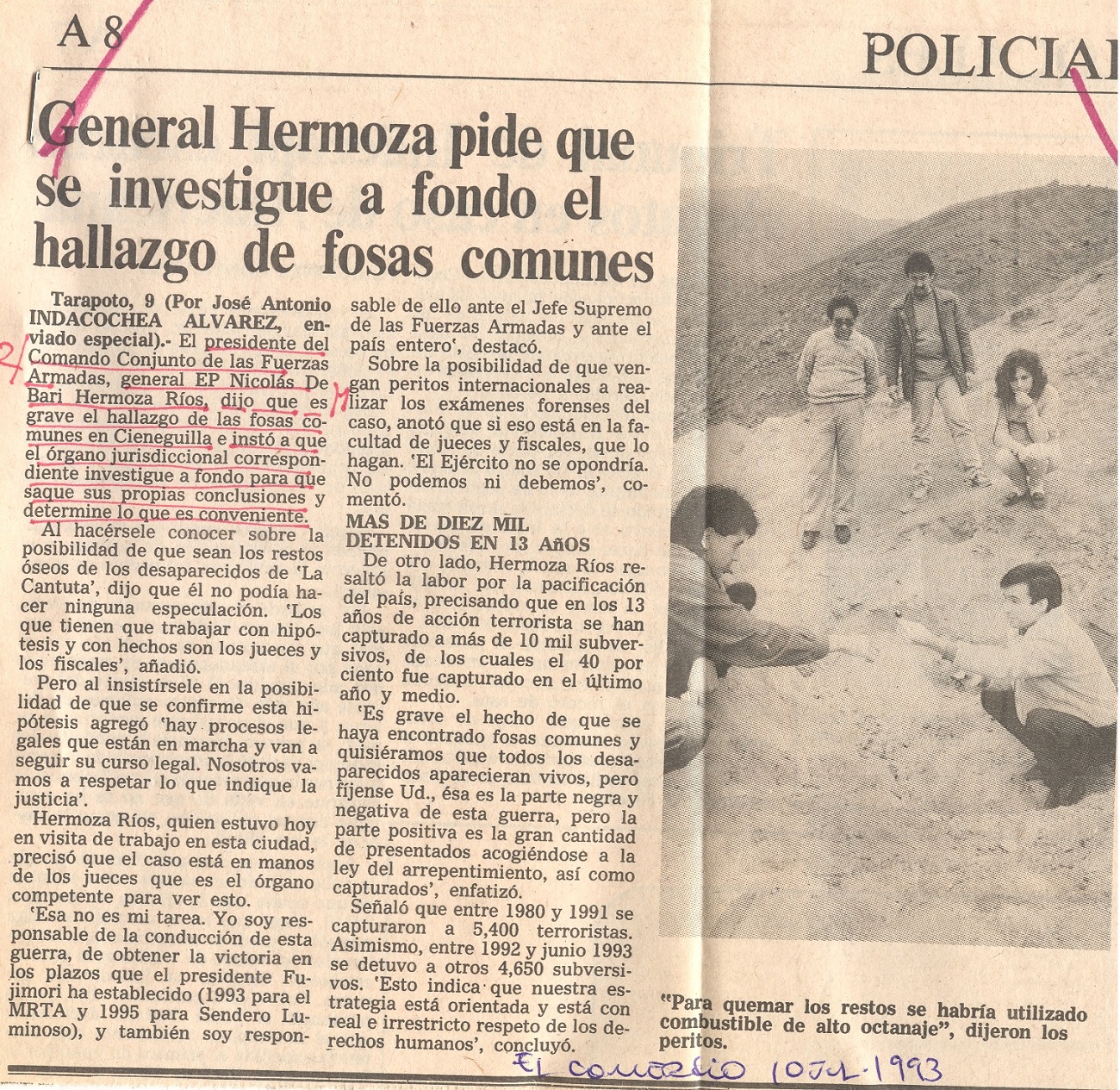 Autodenominado Escuadrón de la muerte reivindica asesinatos de La Cantuta