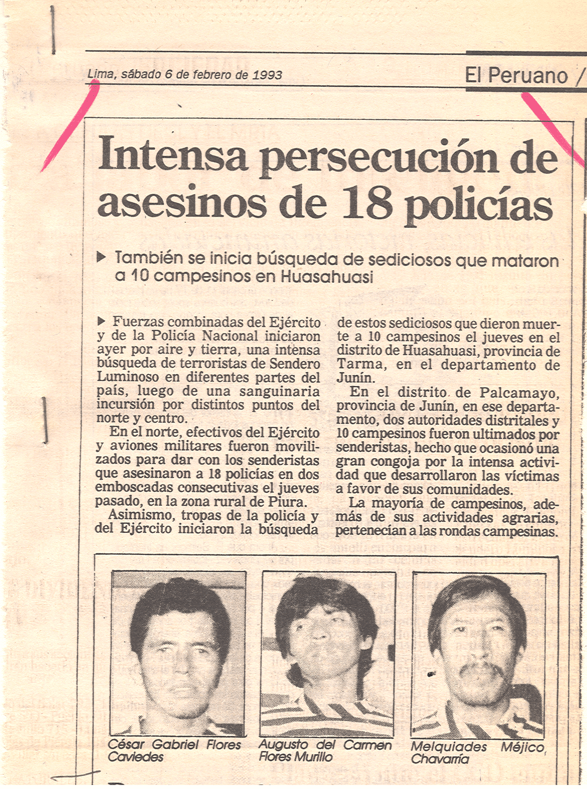 Intensa persecución de asesinos de 18 policías