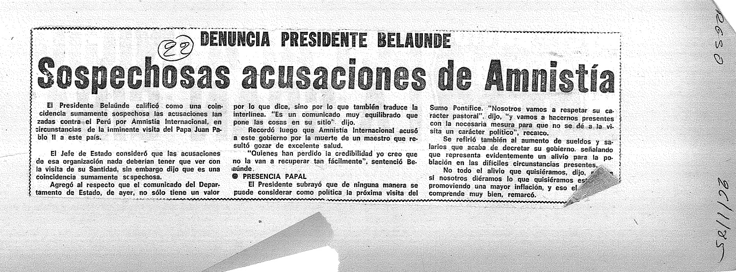 Sospechosas acusaciones de Amnistía
