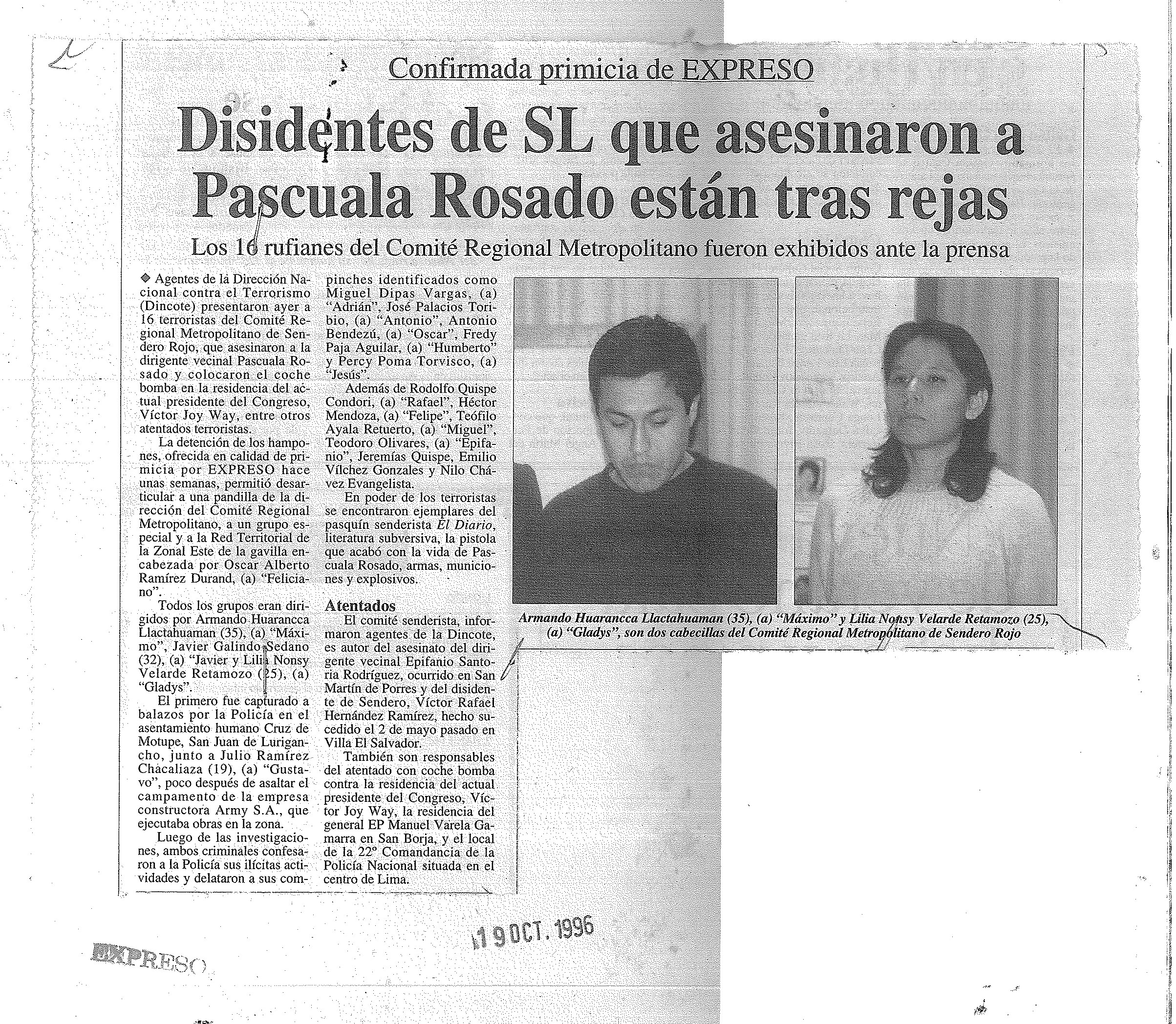 7. DISIDENTES DE SL ESTAN TRAS LAS REJAS
