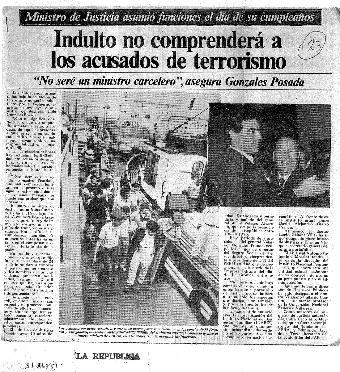 Indulto no comprenderá a los acusados de terrorismo