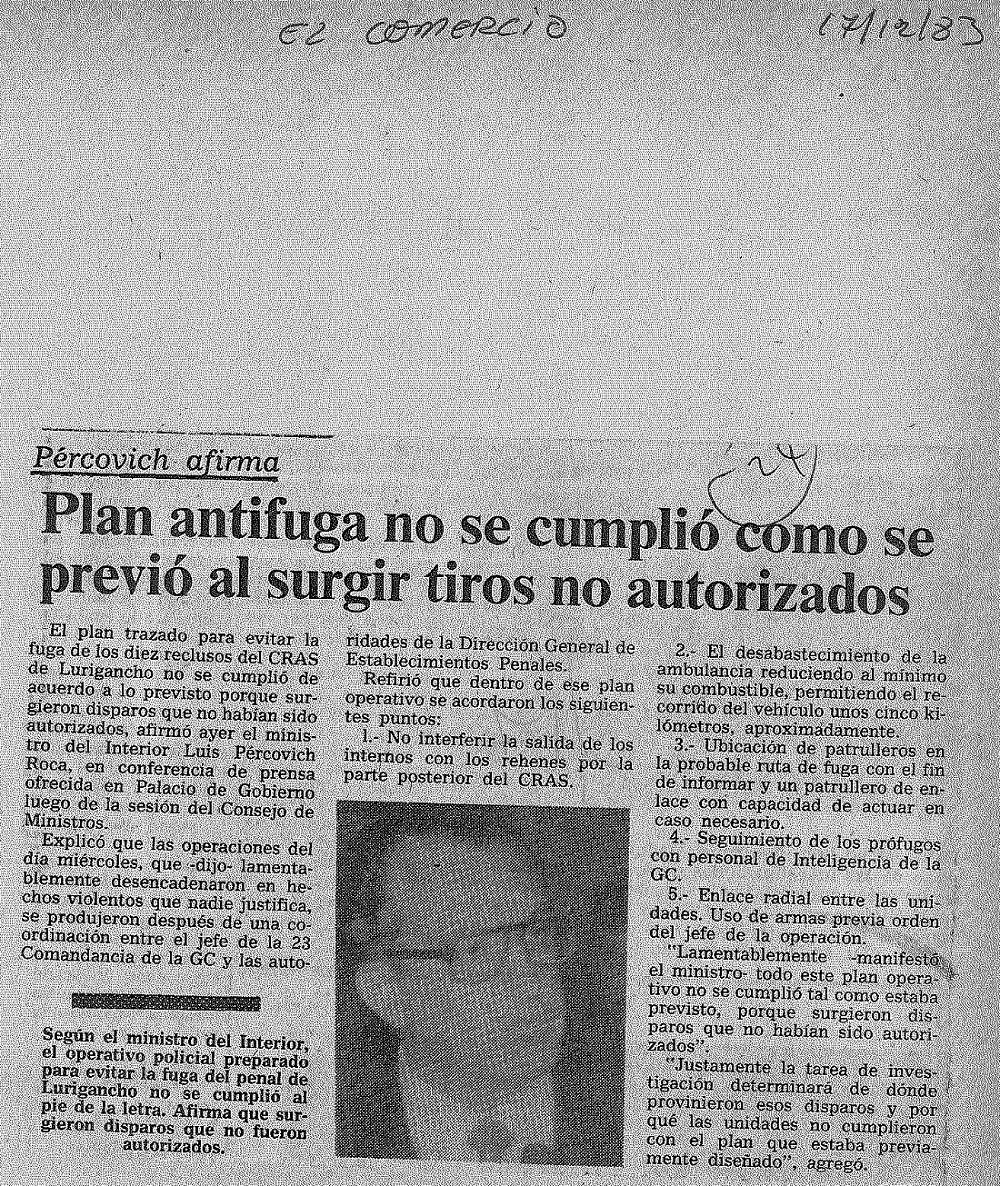 Plan antifuga no se cumplió como se previó al surgir tiros no autorizados